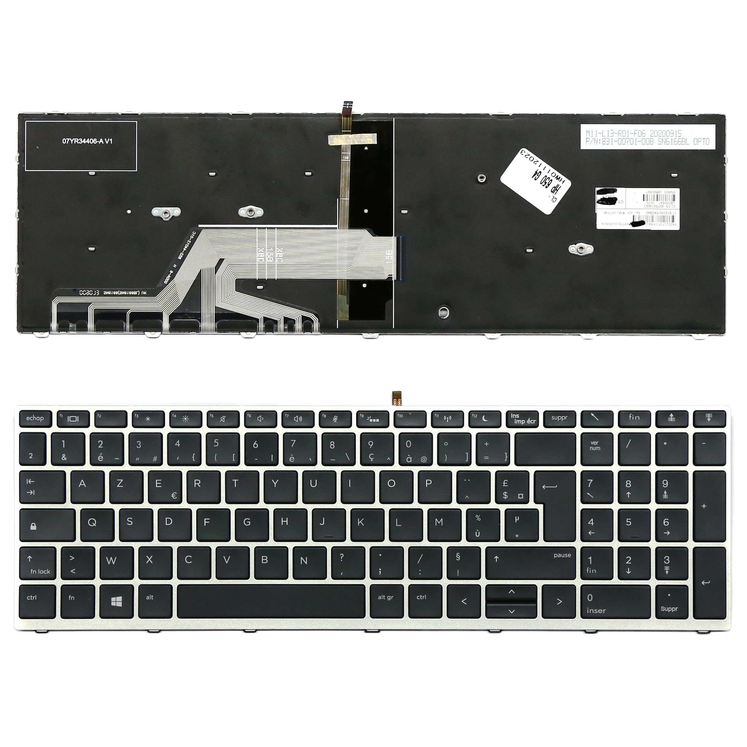 Clavier AZERTY Français Pour HP ProBook 450 455 470 G4 / 650 655 G2 - Neuf, Fabriqué En France
