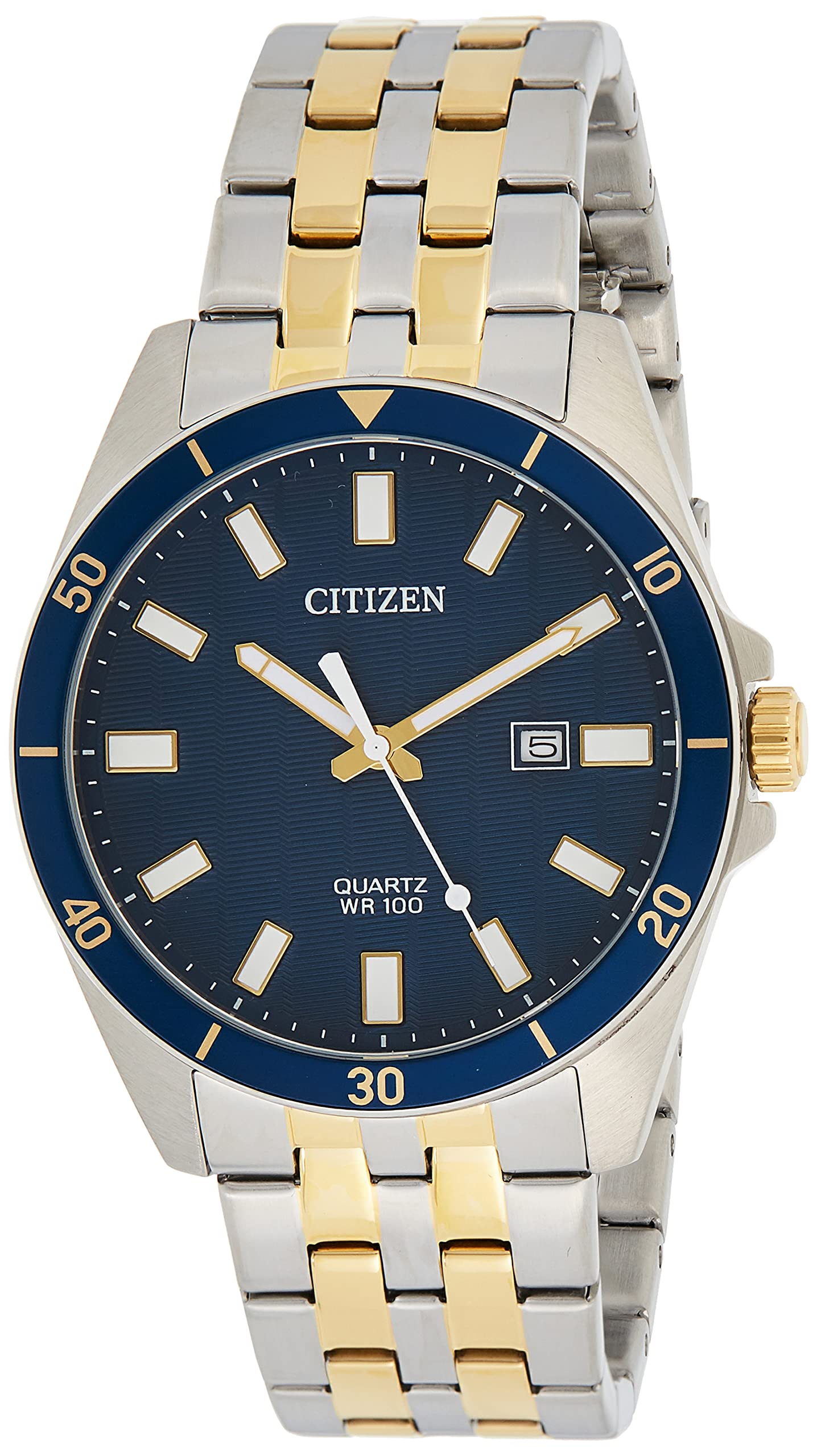 Mens Quartz Watch, Analog Display and Stainless Steel Strap - BI5054-53L, Silver