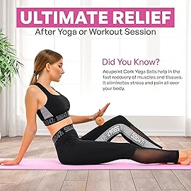 Acupoint Physical Massage Therapy Lacrosse Ball Set Ideal for Yoga Deep Tissue Massage Trigger Point Therapy and Myofascial Release Physical Therapy Equipment Back Foot Plantar Fasciitis (Cork)