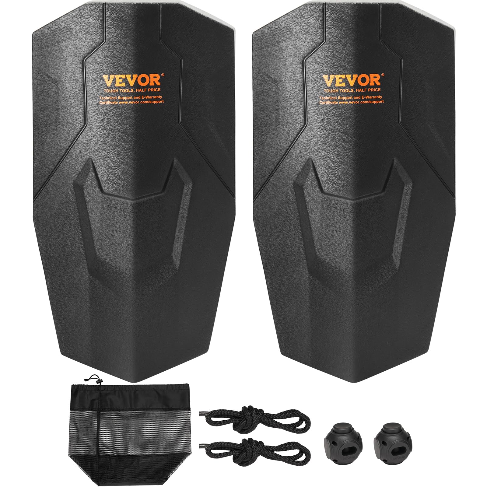 VEVOR Boat Fenders, 2 Packs 8.6" x 16" Marine EVA Boat Dock Fender Bumpers, Features Ropes, Cord Locks and Storage Bag, Inflation-Free Boat Bumpers