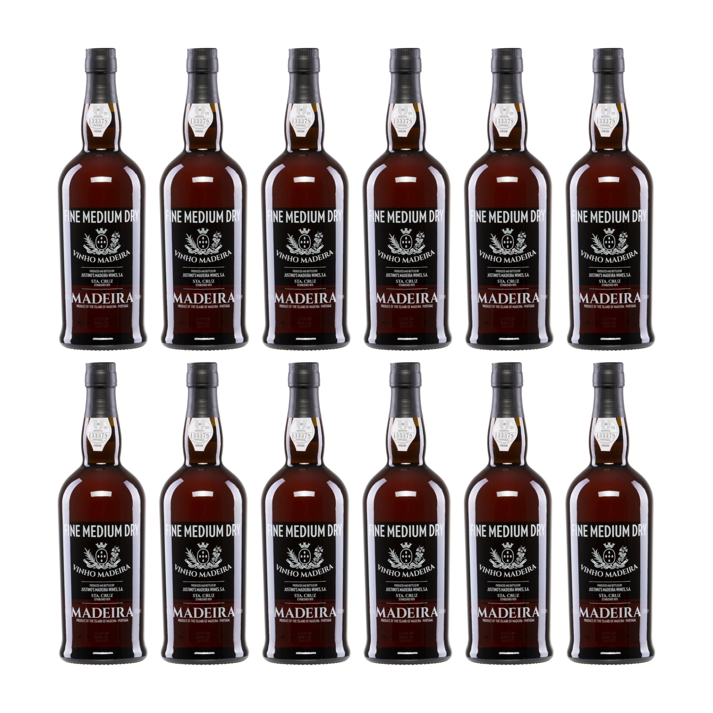 Justino's Madeira Fine Medium Dry Madeirawein Weiss Halbtrocken Portugal inkl. FeinWert E-Book (12 x 0.75 l)