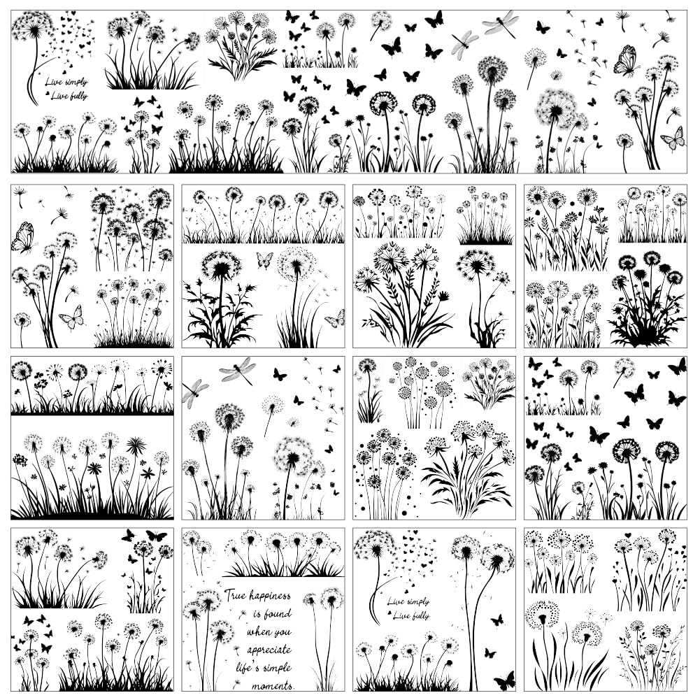 Autocollants de transfert à frotter fleurs papillons pour scrapbooking et loisirs
