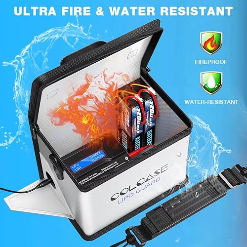 Miniatura 2 de Bolsa de seguridad ignífuga antiexplosión Colcase para batería Lipo almacenamiento y carga gran espacio altamente resistente bolsa doble cierre para