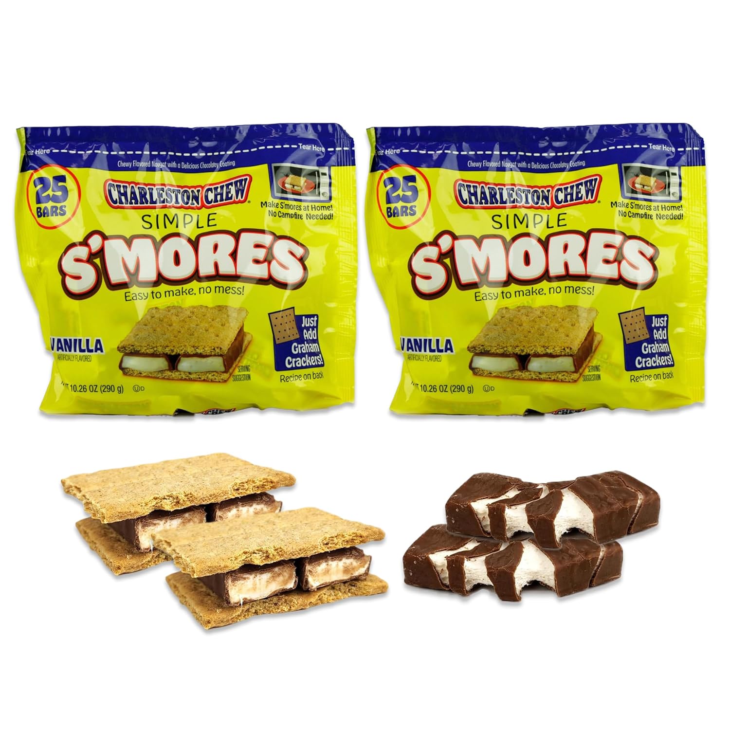 Charleston Chews Candy Smores Candy 2 Pack, S'mores Kit