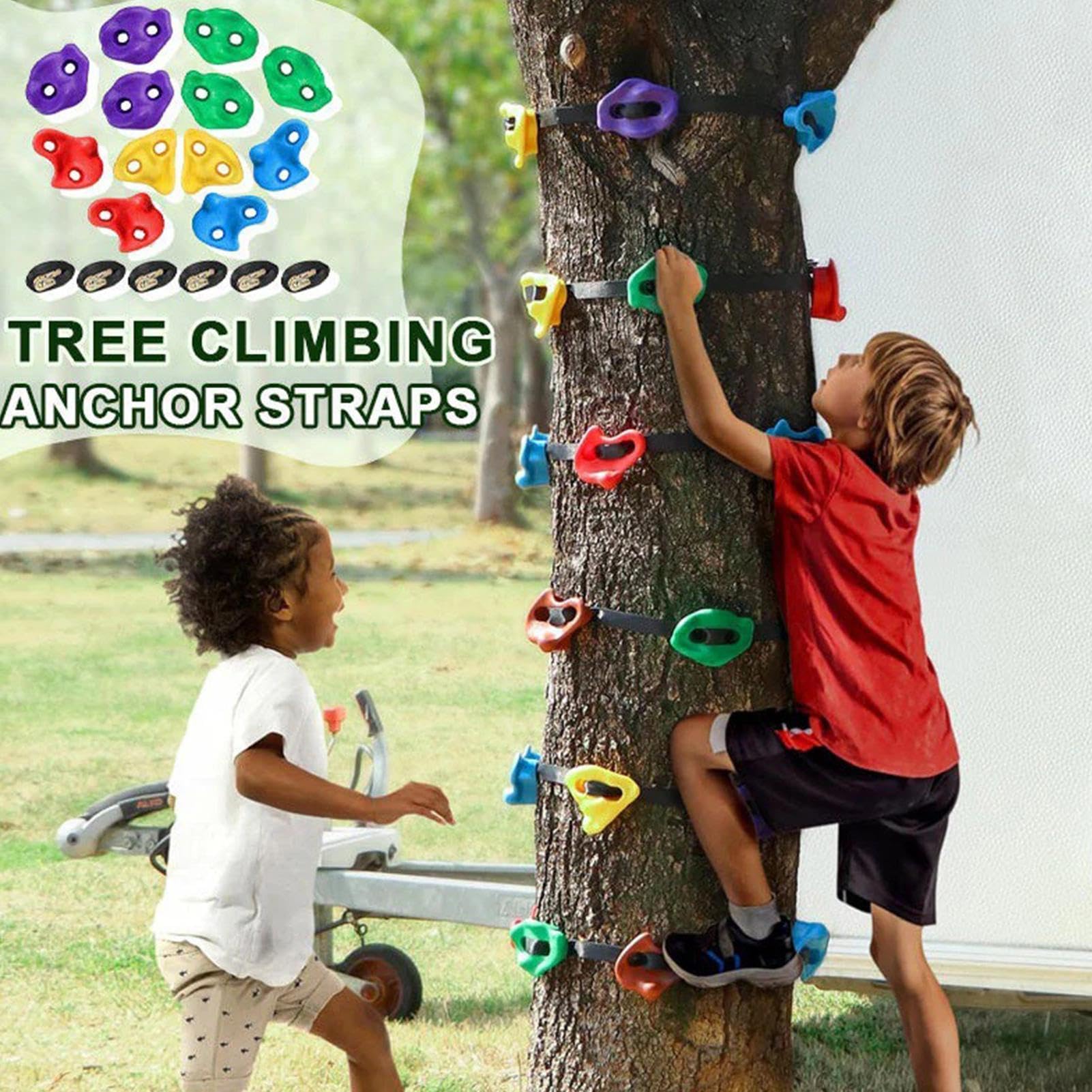 Générique Équipement d'escalade Arbre,Ensemble Léger D'entraînement Parcours Obstacle - Accessoire d'escalade Arbre,pour Garçons Filles Aventure Extérieure Jardin Plein Air