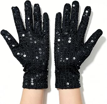 Kids Shining Sequins Gloves, Girls Boys Costume Gloves for Halloween Birthday Party Handwear Dance