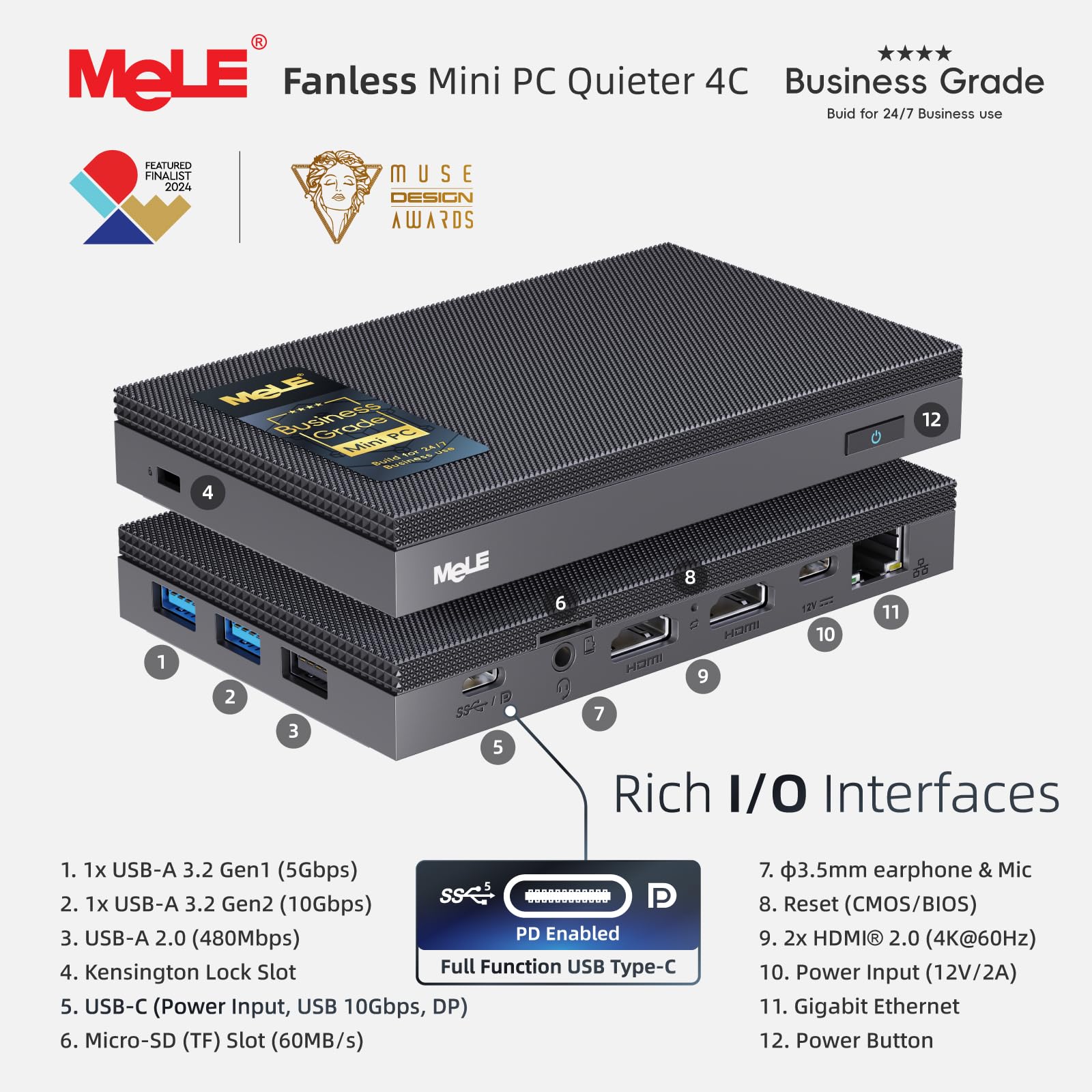 Amazon.co.jp: MeLE ビジネスグレード 静音 4C ファンレス ミニ PC