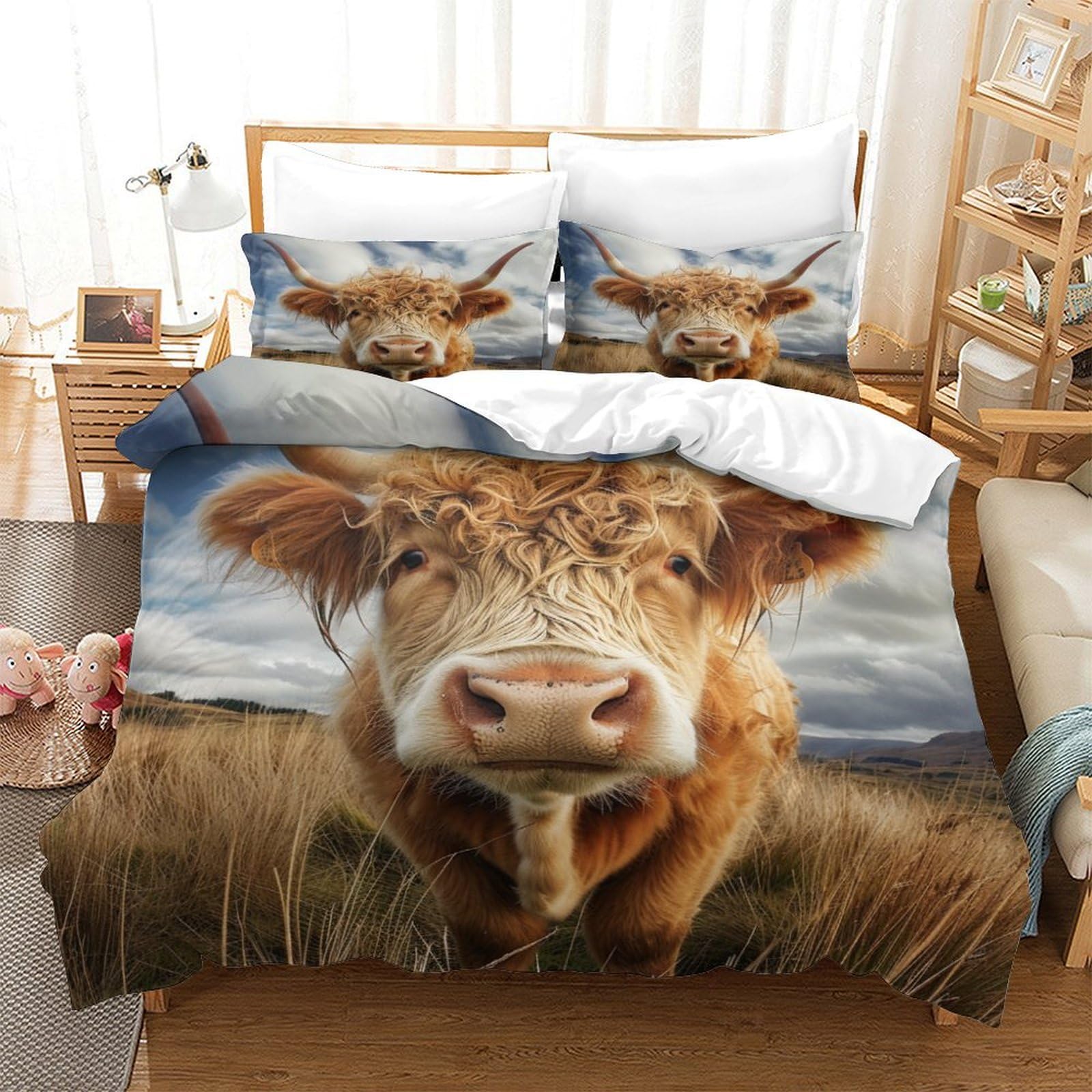 Parure de lit super king size 260x220 cm avec housse de couette douce