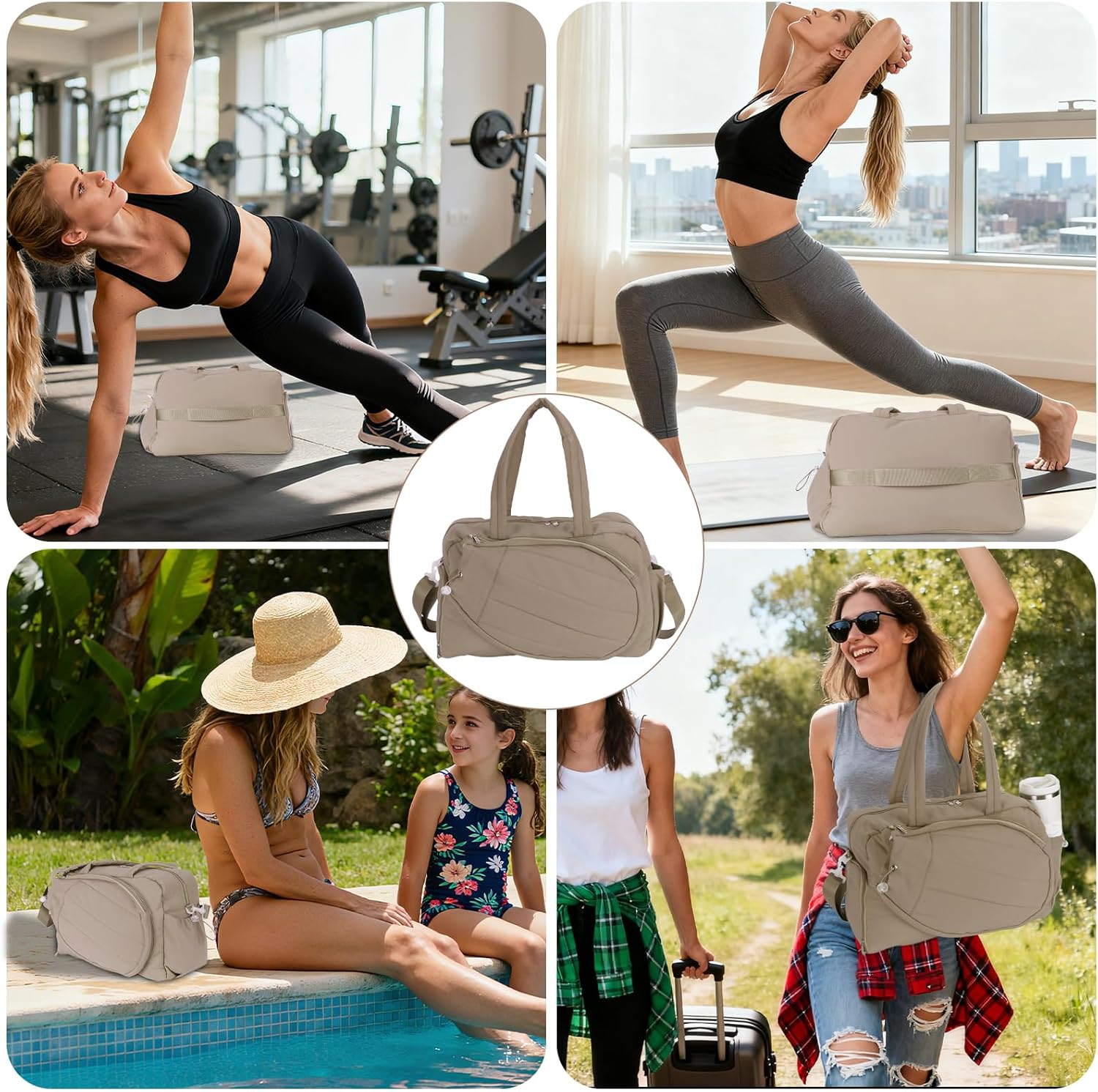 Tennis Racket Bag, Tennis Bags for Women, Quilted Sling Crossbody Backpack with Hook, Water Resistant Tennis Racket Cover for Pickleball, Racketball - Image 7