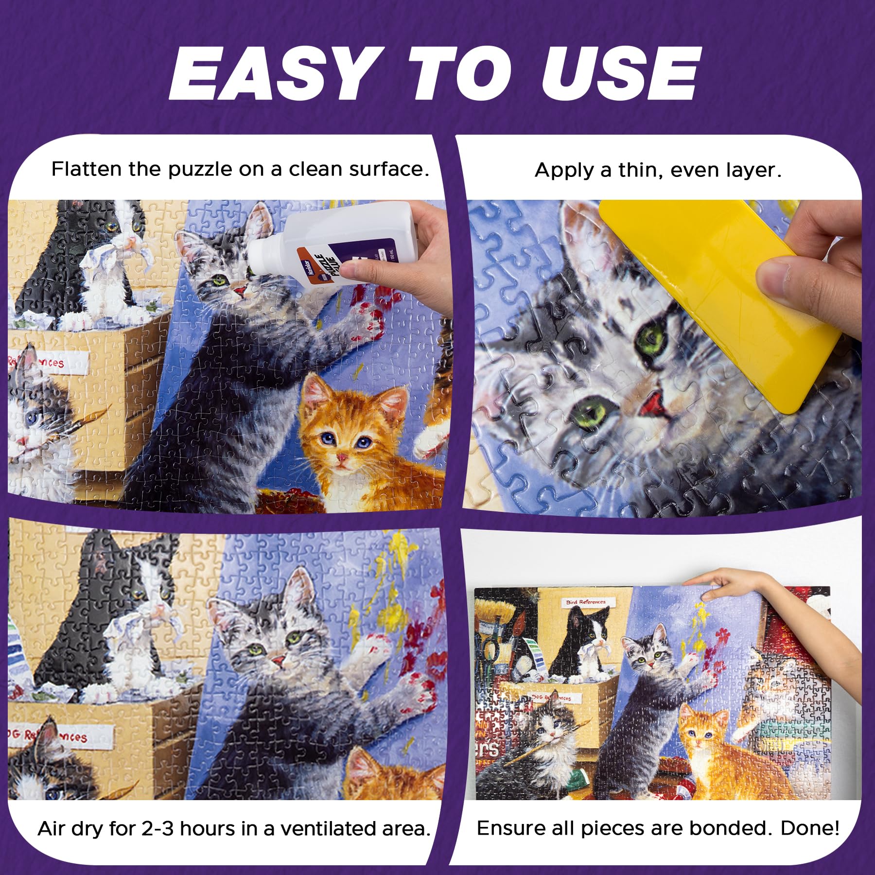Nariolar 2 x colla trasparente per puzzle da 150 ml, con applicatore, adatta per fissare e appendere puzzle, confezione da 2