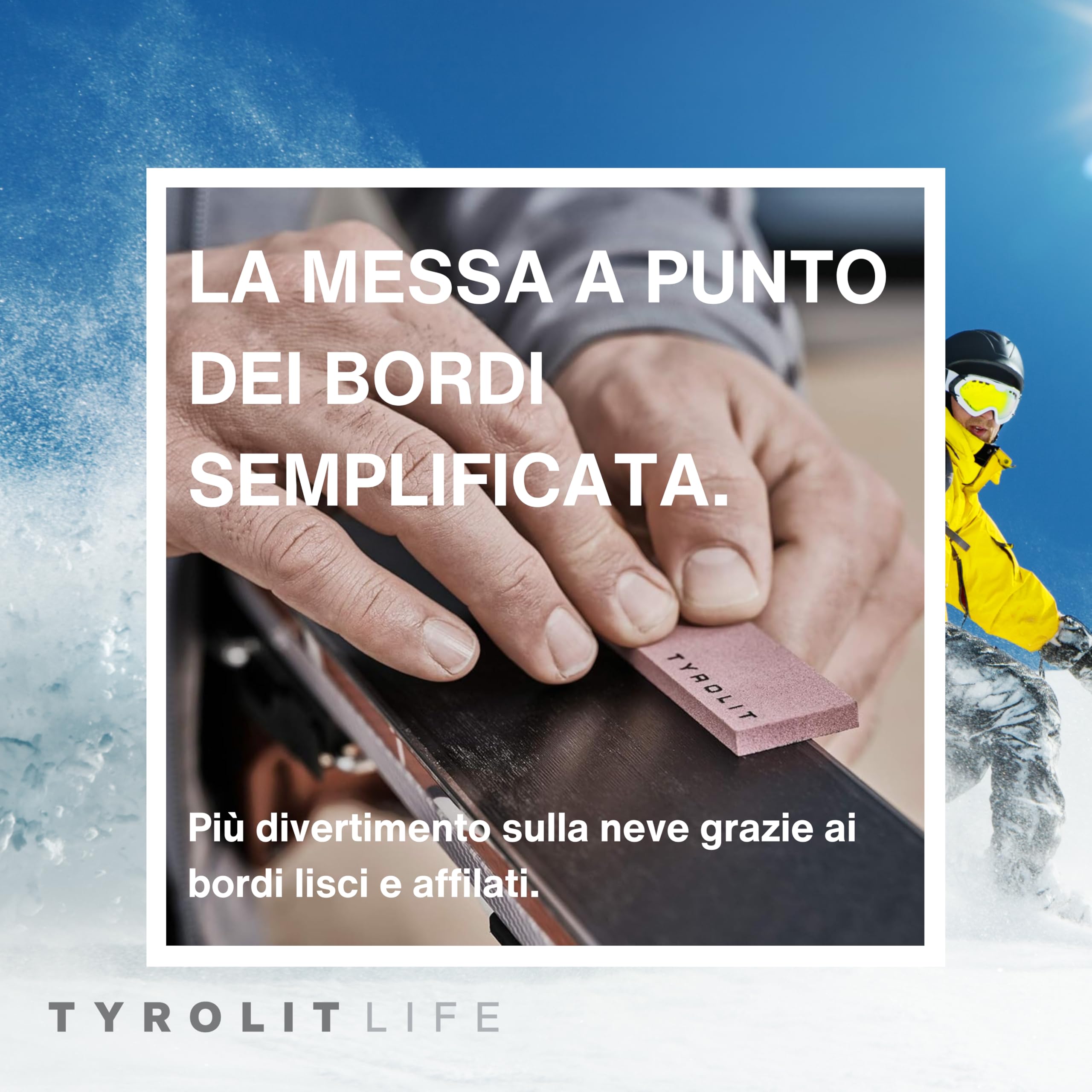 Tyrolit Life Sci e Snowboard Smerigliatrice per Bordi - Set di 3 lime in ceramica per potenti spigoli di snowboard e sci - Riparazione, smerigliatura e affilatura semplici