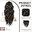 FLUFYMOOZ Ponytail Extension, 18 Inch Claw Clip Ponytail Extension, Wavy Curly Claw Clip in Ponytail Hair Extensions, Natural Fake Ponytail Synthetic Hairpiece for Women (Black Brown)
