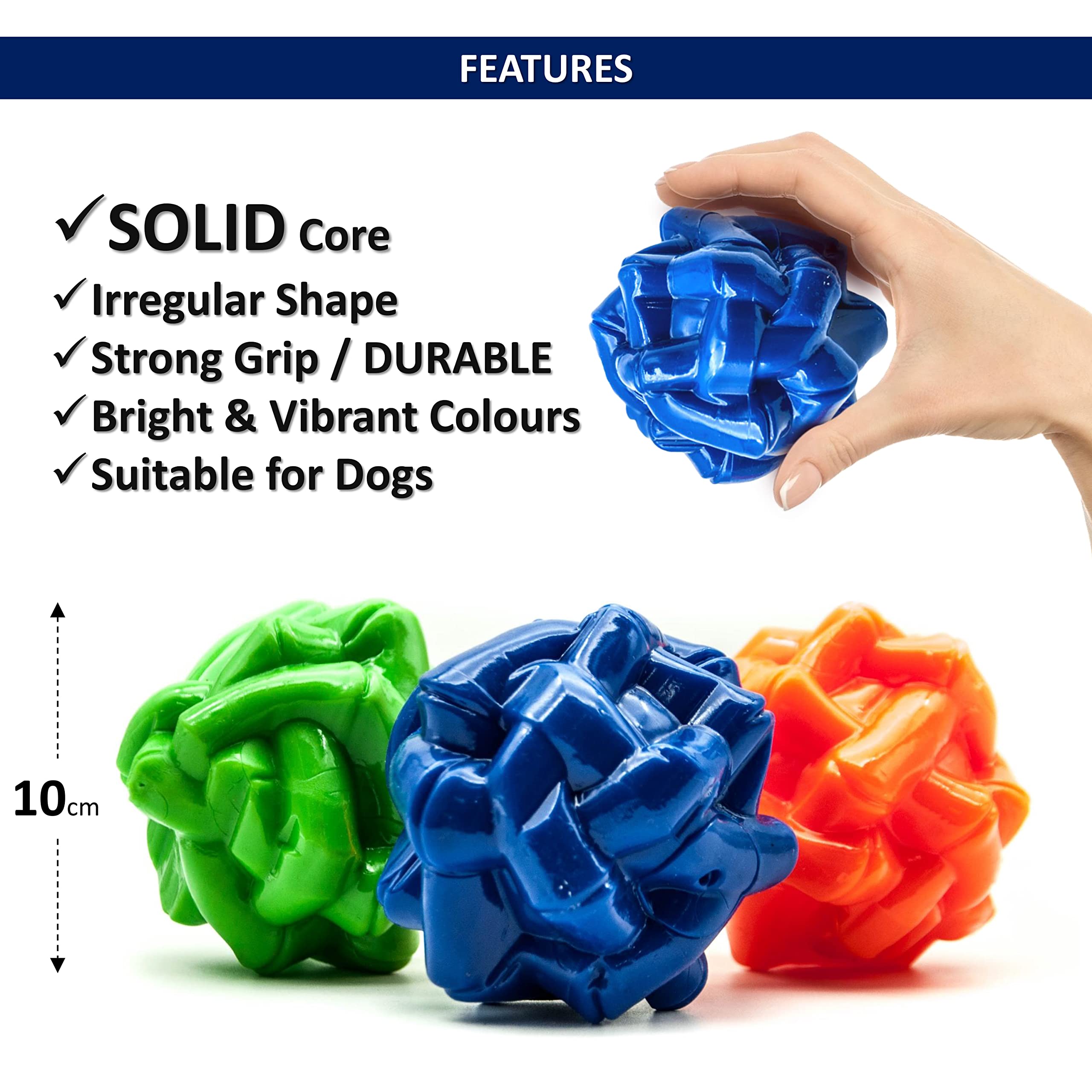 Lot De 6 Balles Pour Chien En ETPU Indestructibles - Diamètre 6 Cm - Flottantes, Rebondissantes - Pour Petites Et Moyennes Races