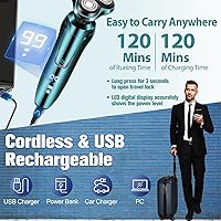 Vista 6 de Electric Razor for Men, Men's Rotary Shavers, Waterproof, LED Display Cordless with Electric Shaver for Men's Faces with a Cordless and Floating