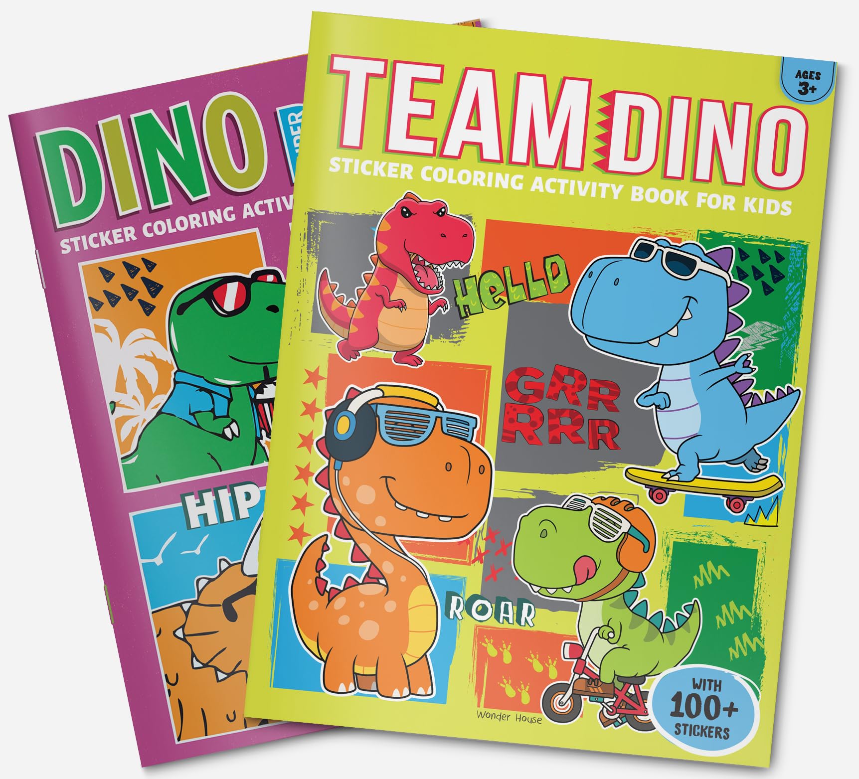 Team Dino Sticker Coloring Book for Kids