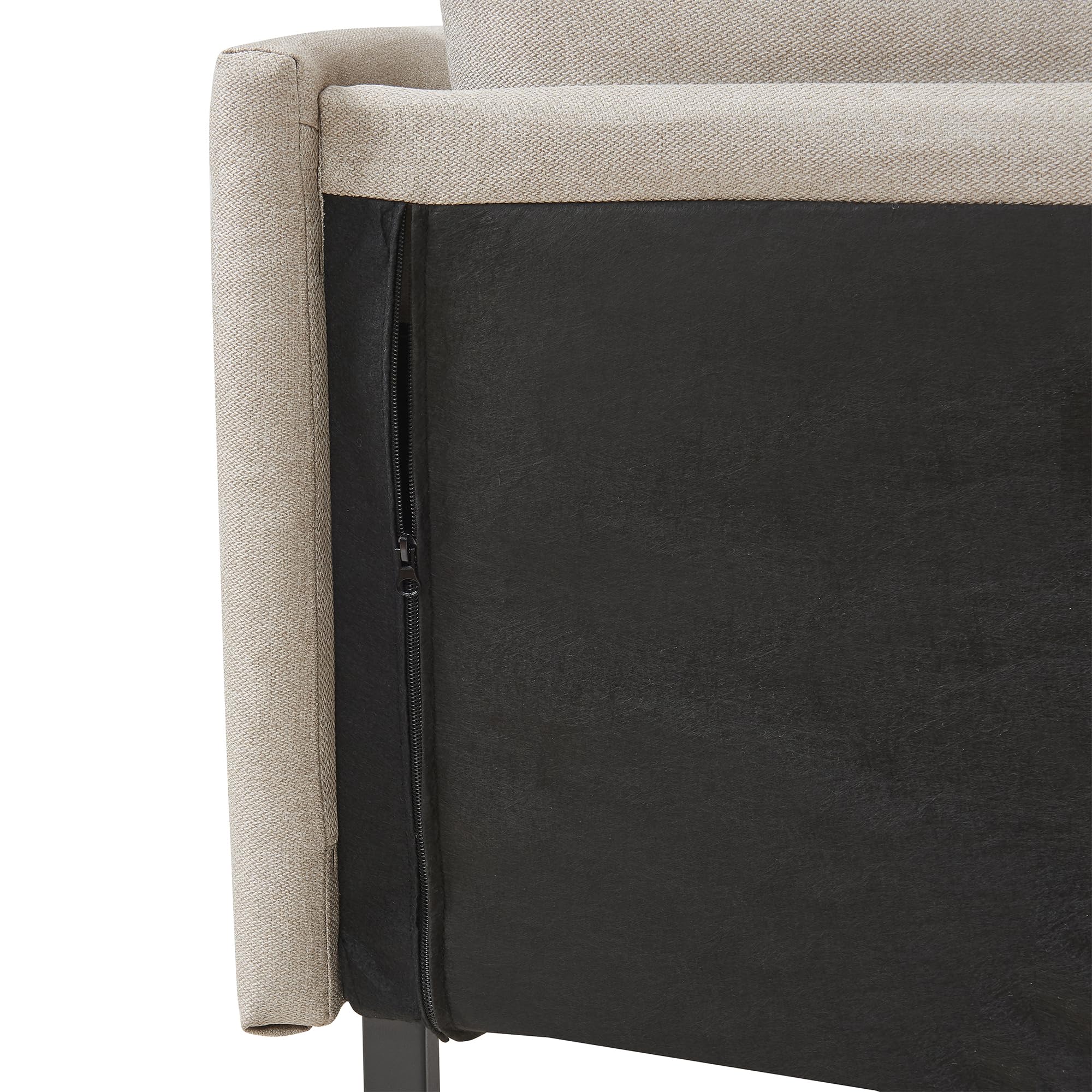 [en.casa] Divano a 2 Posti di Seduta Rivestito 2 Cuscini da Schienale e Braccioli con Tasche Integrate Sofa Imbottito a Telaio in Metallo per Salotto Soggiorno - Beige