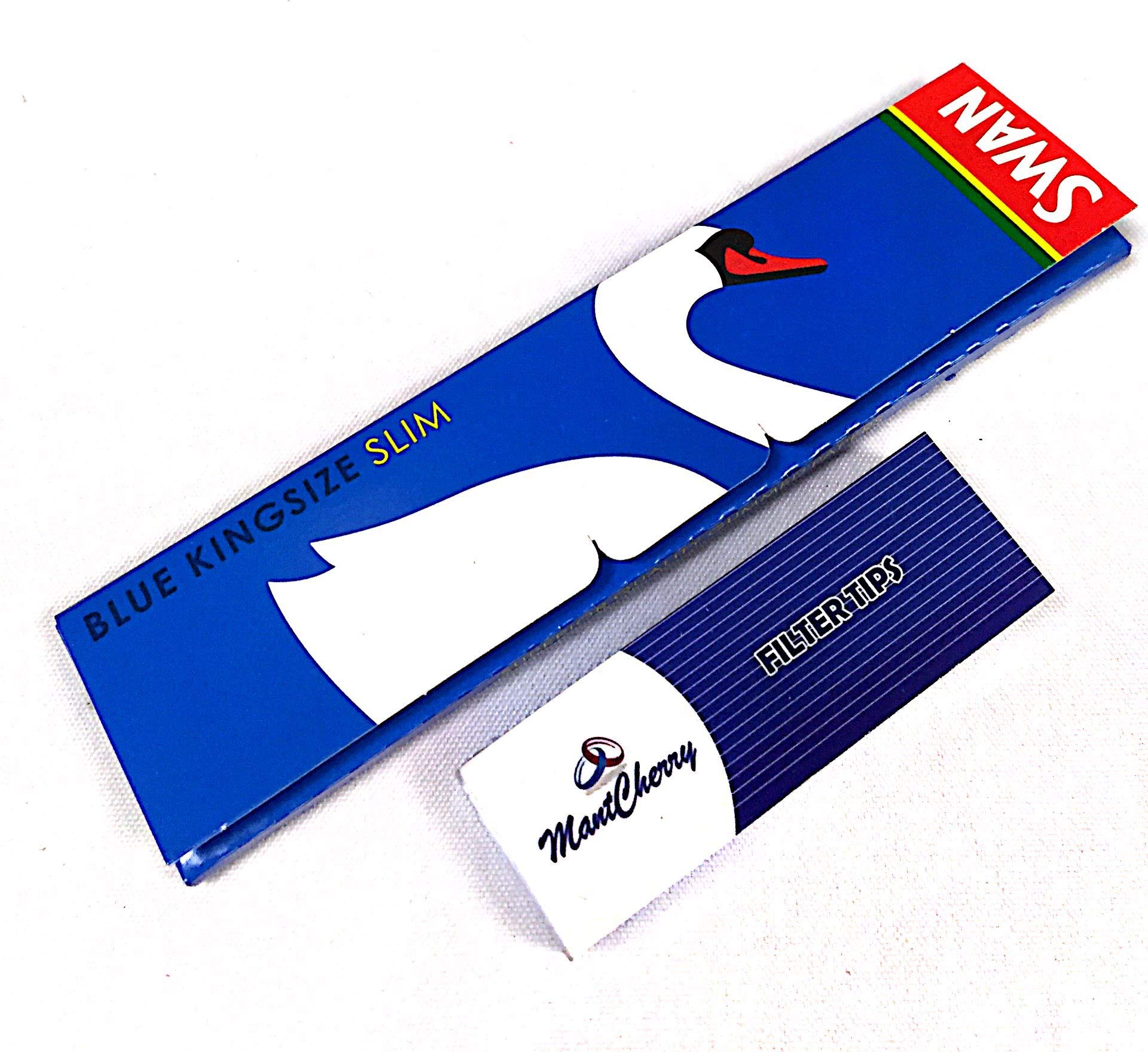 Brand Exclusive Tips Pack and Swan Blue King Size Cigarette Rolling Papers - 5 Booklets Combo Deal By Trendz