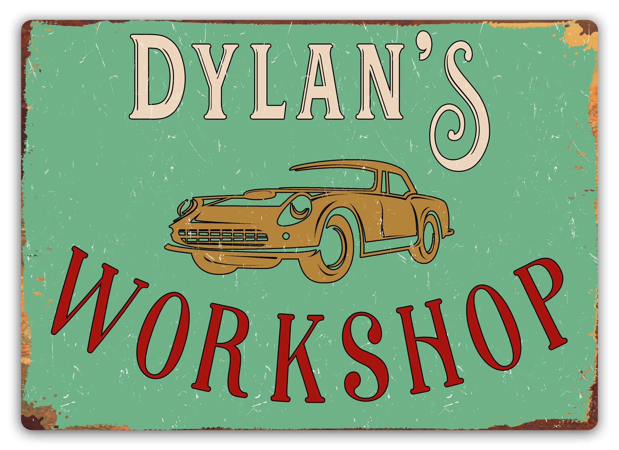 Personalised Vintage Workshop Sign | Sticky-Pads – Metal Wall Sign Plaque