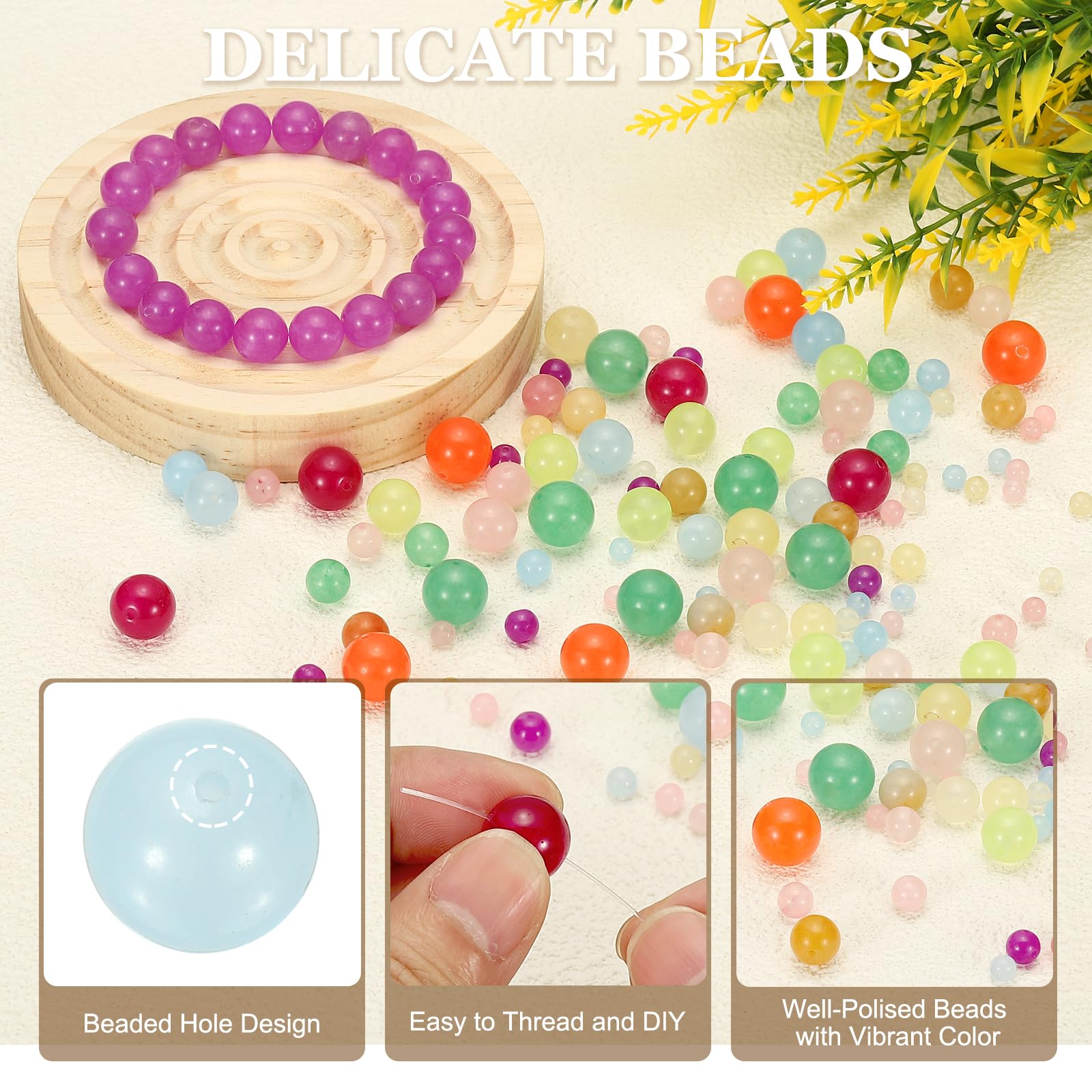 PATIKIL 45 Pcs 10mm Multicolor Aventurine Beads - Image 3