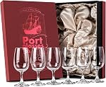 Port and Dessert Wine, Dry Sherry, Cordial, Aperitif Tasting Glasses | Set of 6 Small Crystal 7 oz Sippers | Mini Short Stem Nosing Taster Copitas | After Dinner Drink Glassware