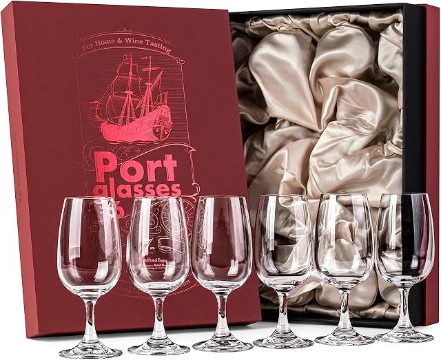 Port et Vin Dessert, Sherry sec, Cordial, Verres Apéritifs 6 Petit cristal 7 oz Sippers Mini Taster Copitas à courte tige après le dîner