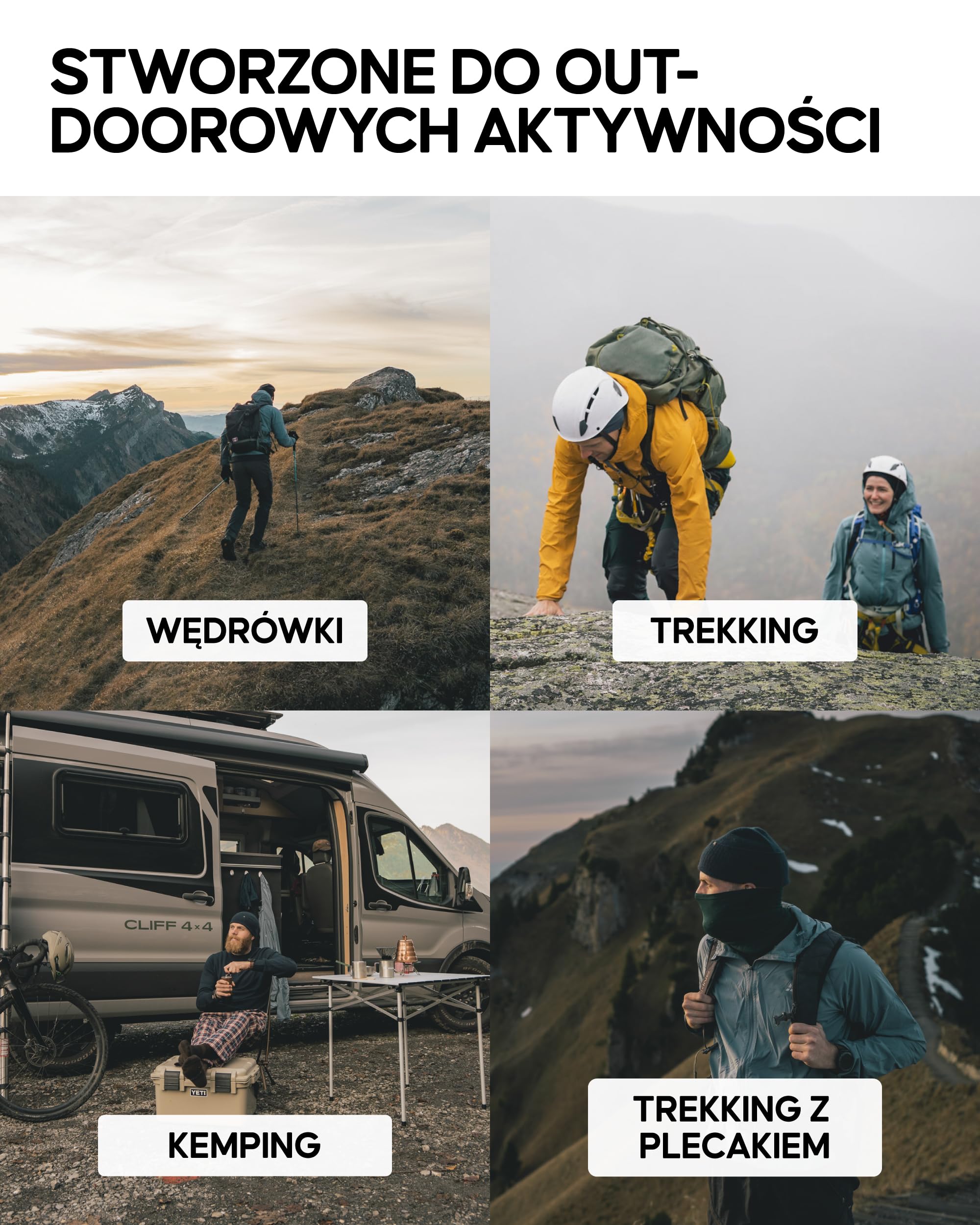 DANISH ENDURANCE Wysokie Skarpety Trekkingowe z Wełny Merino, Do Kolana, Amortyzowane, Męskie i Damskie, 1-Pak lub 3-Pak