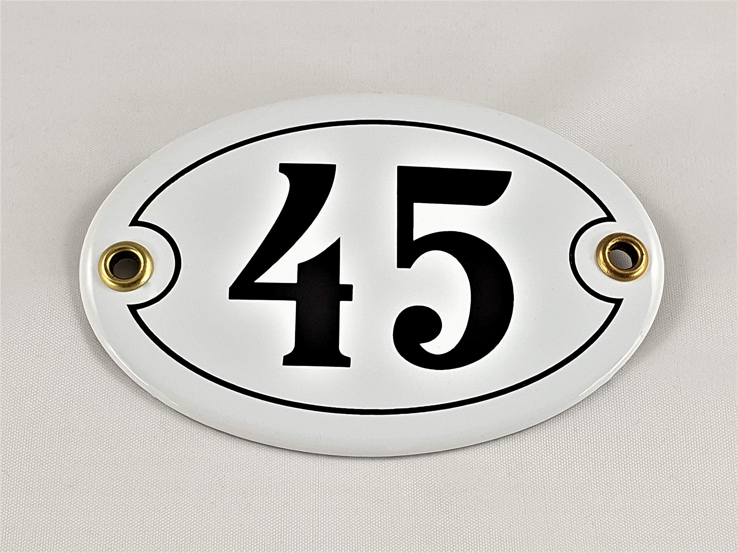 Numéro De Maison En émail Bleu / Blanc N ° 45 10x10cm