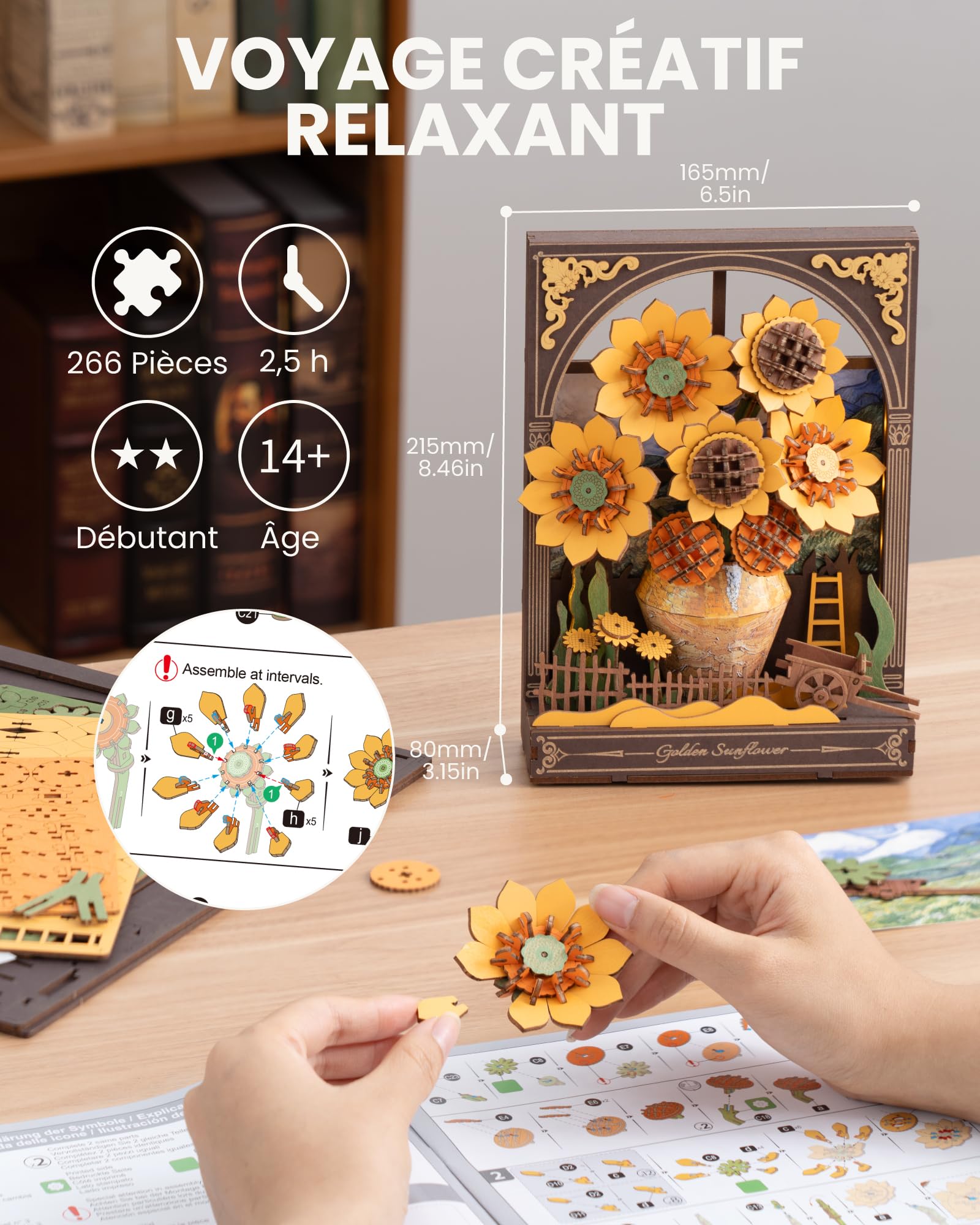 ROWOOD Puzzle 3D Fleurs en Bois avec Panier Ensemble de Fleurs Artificielles Kit de Modèle Créatif à Assembler pour Adultes Décoration Maison Cadeau pour la Saint-Valentin la Fête des Mères Noël ROWOOD Puzzle 3D Fleurs en Bois avec Panier Ensemble de Fleurs Artificielles Kit de Modèle Créatif à Assembler pour Adultes Décoration Maison Cadeau pour la Saint-Valentin la Fête des Mères Noël