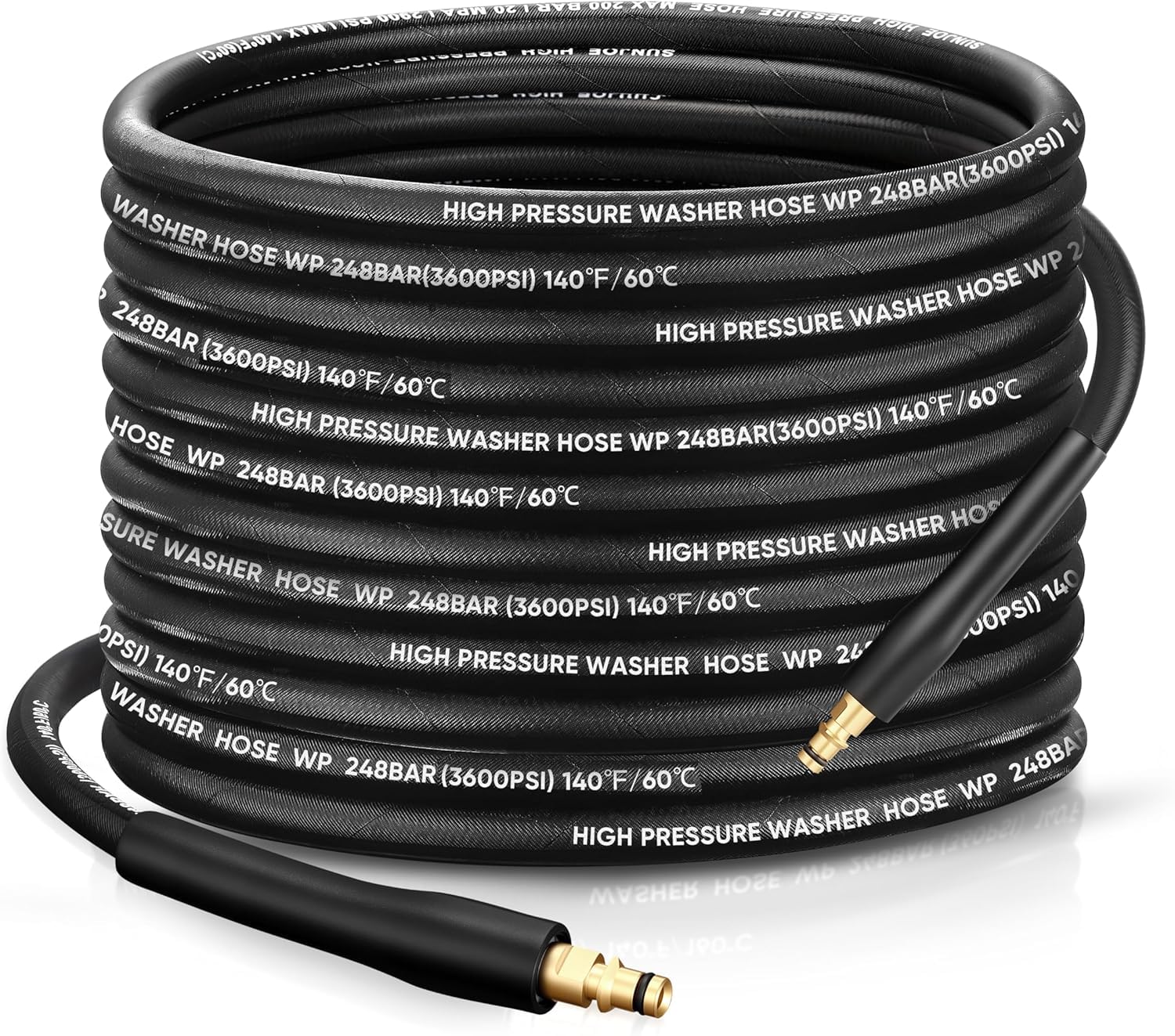 KiloSton 10M Steel Wire Braided Washer Hose – Kink-Resistant, 248Bar / 3600 PSI, Burst-Resistant Replacement Hose for Karcher K2 K3 K4 K5 K6 K7 Series, All-Weather Use