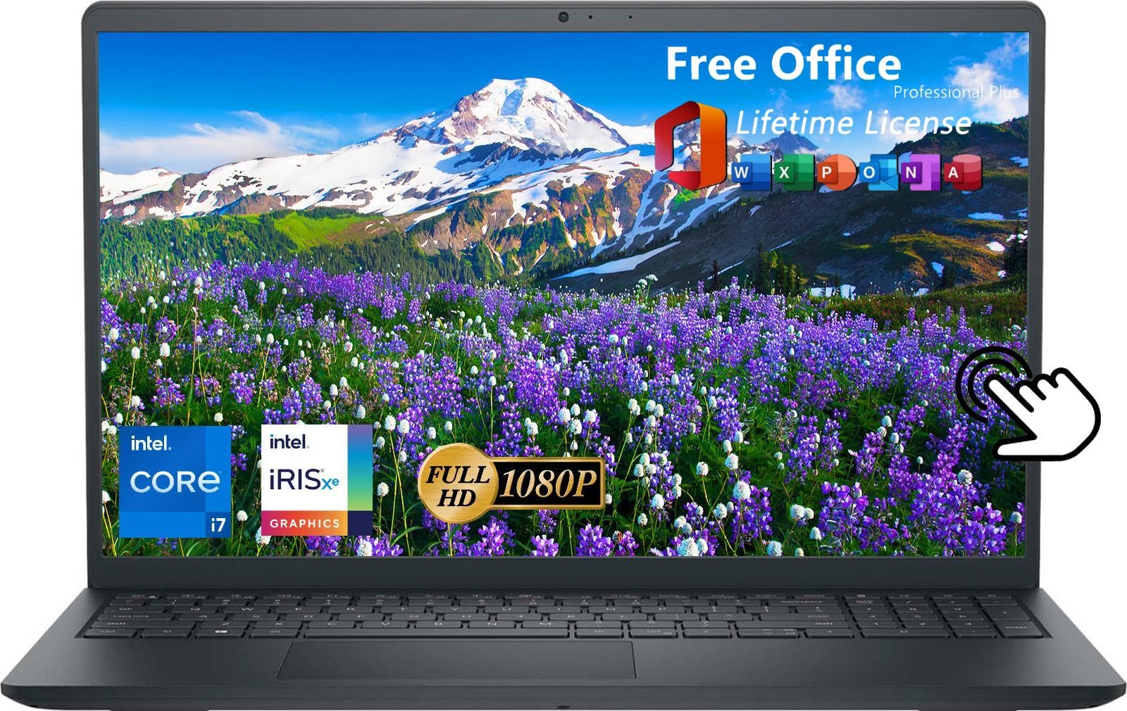 Dell Inspiron 15 3530 Touchscreen Laptop Computer, 15.6 Inch FHD Office Laptop, 10 Cores Intel i7-1355U, 64 GB RAM, 2 TB SSD, Wi-Fi 6, Webcam, Win11