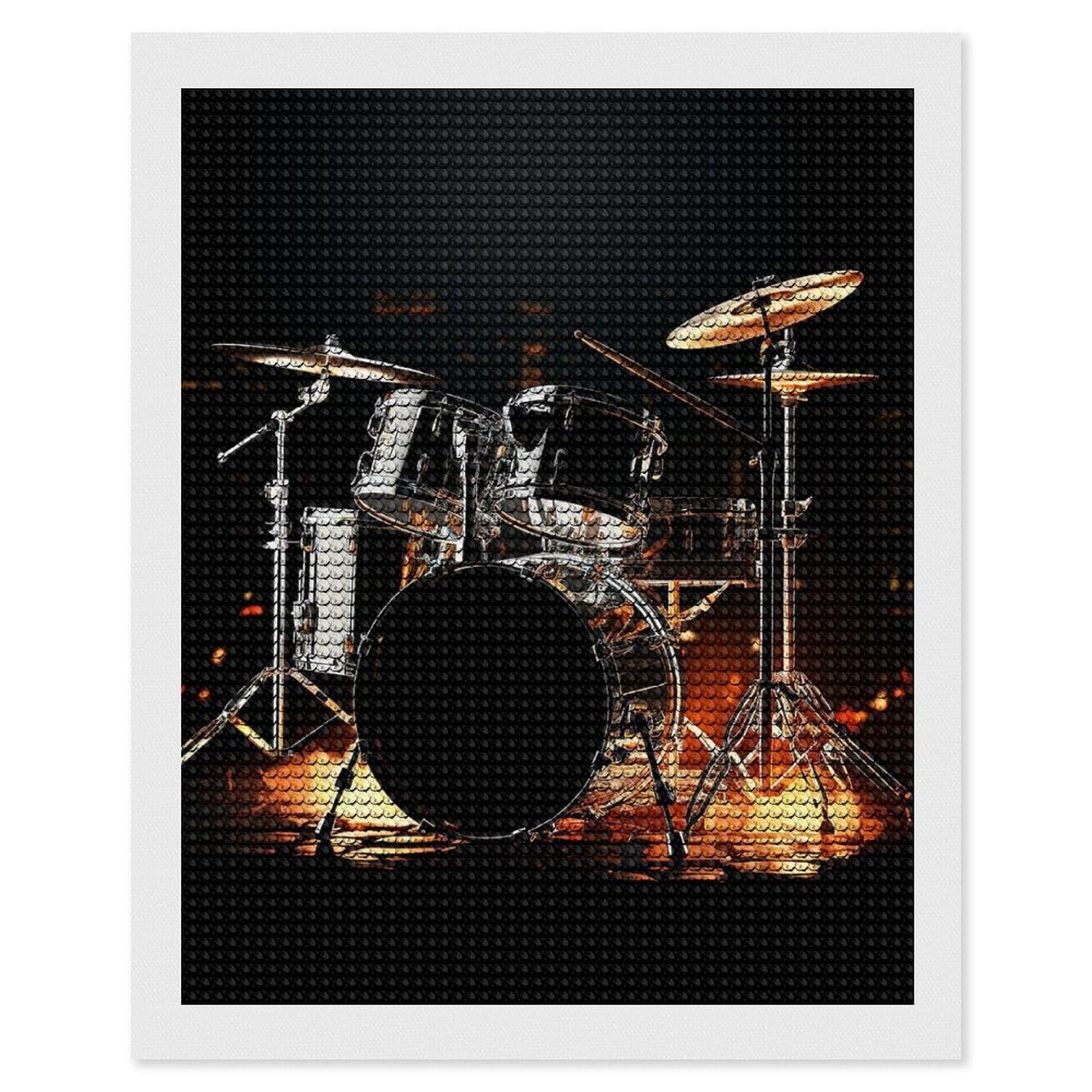 FodPand Diamond Art Kits for Adults, 5D Aurora Diamond Painting Kits for Beginners, Drummer DIY Full Drill Dots Gem Art Paint Crafts for Home Wall Decor 16"x20"