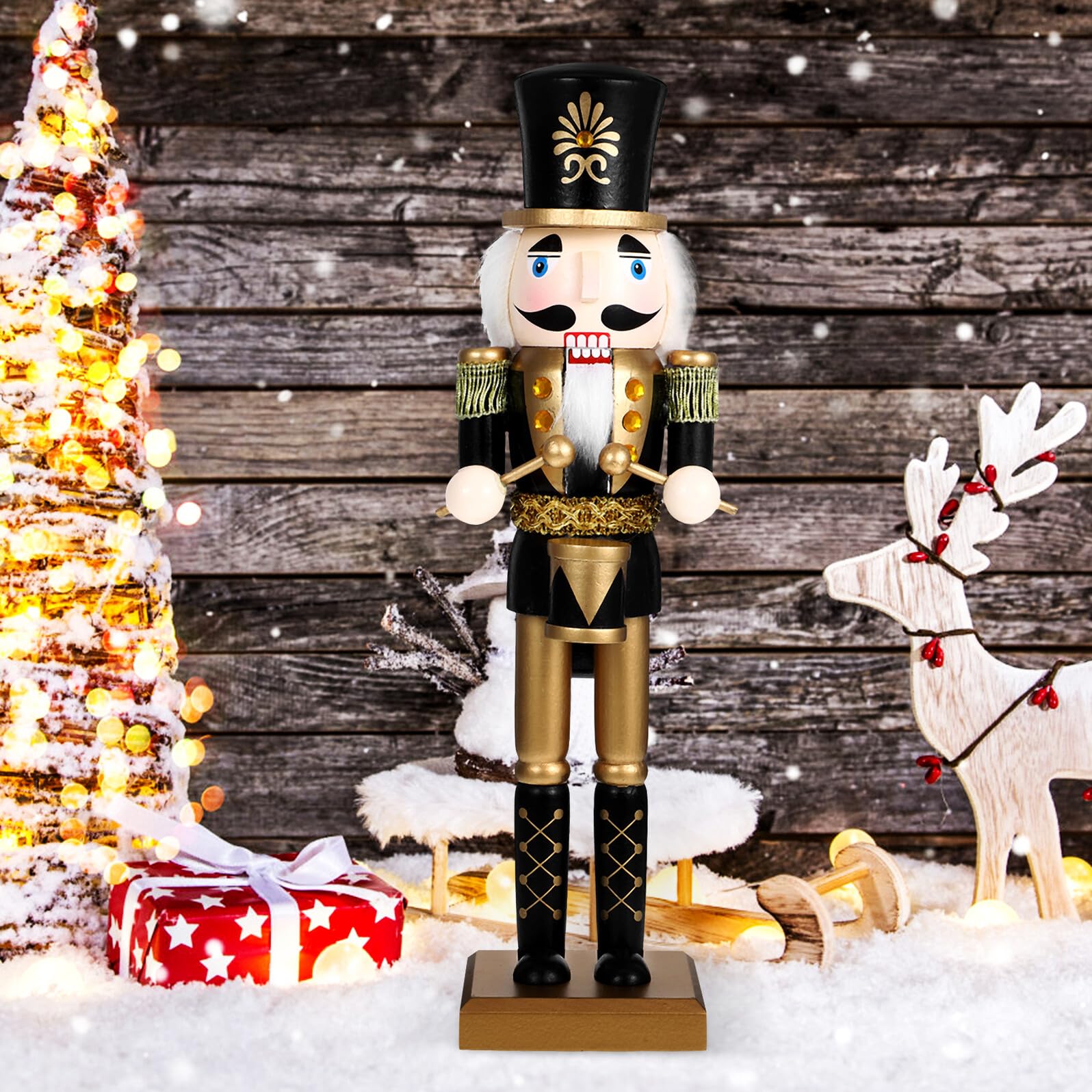 Schiaccianoci Natalizio Decorazione Legno Statuetta da Tavolo per Feste di Natale Regalo di Natale per Esposizione