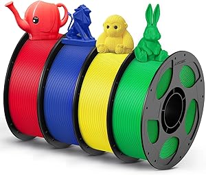 ANYCUBIC PETG Filament 1,75mm, Robustes und Langlebiges 3D Drucker Filament, Geringe Verzugneigung und hervorragende Schichthaftung, 4KG PETG Rot Blau Gelb Grün