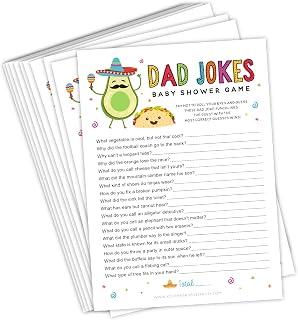 Your Main Event Prints 50 Pack Fiesta Baby Shower Games, Fun Dad Joke Game, Great for Baby Shower, Baby Sprinkle, or any Party!