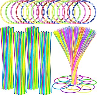 Deekin 400 Pcs 22 Inch Glow Sticks Bulk Glow Necklaces Bulk Light up Necklaces Party Necklaces Glow in the Dark Neon Necklace for Birthday Festivals Raves Halloween Wedding Favors Party Decorations