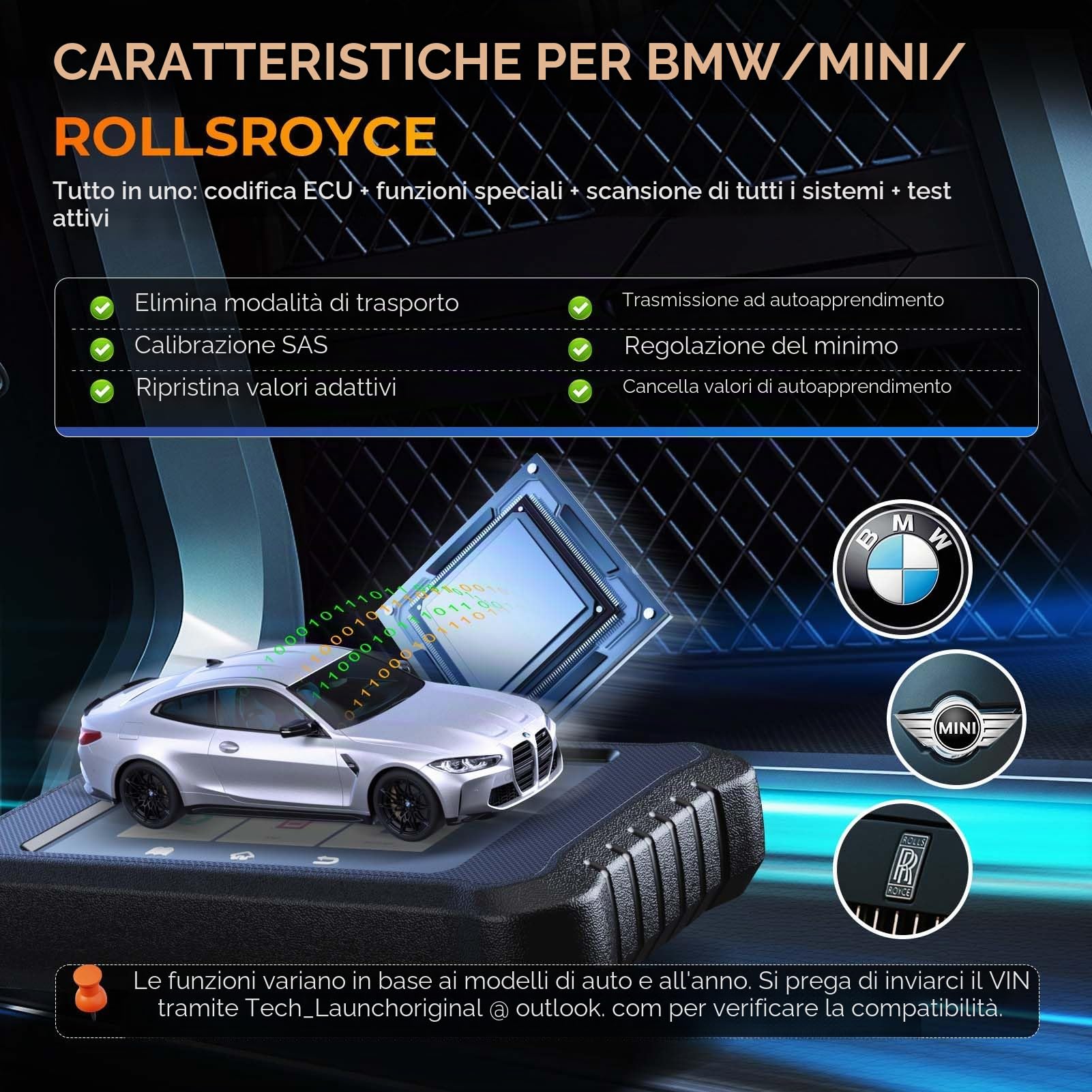 LAUNCH X431 Creader Elite 2.0 BBA OBD2 Scanner per BBA, BMW/Benz