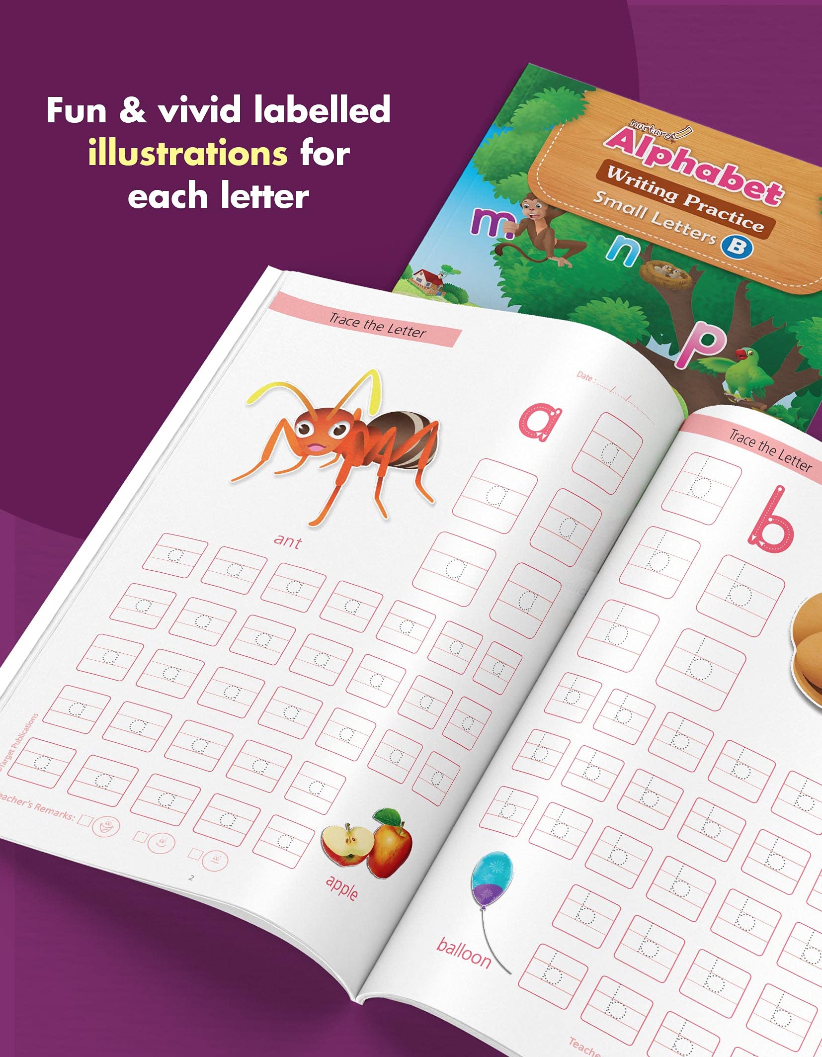 Nurture English Alphabet Writing Practice Books for Kids | 3 to 8 Year Old | ABCD Capital, Small and Cursive Letter Tracing Practise for Nursery, Preschool and Primary Children | Set of 3 Books 3