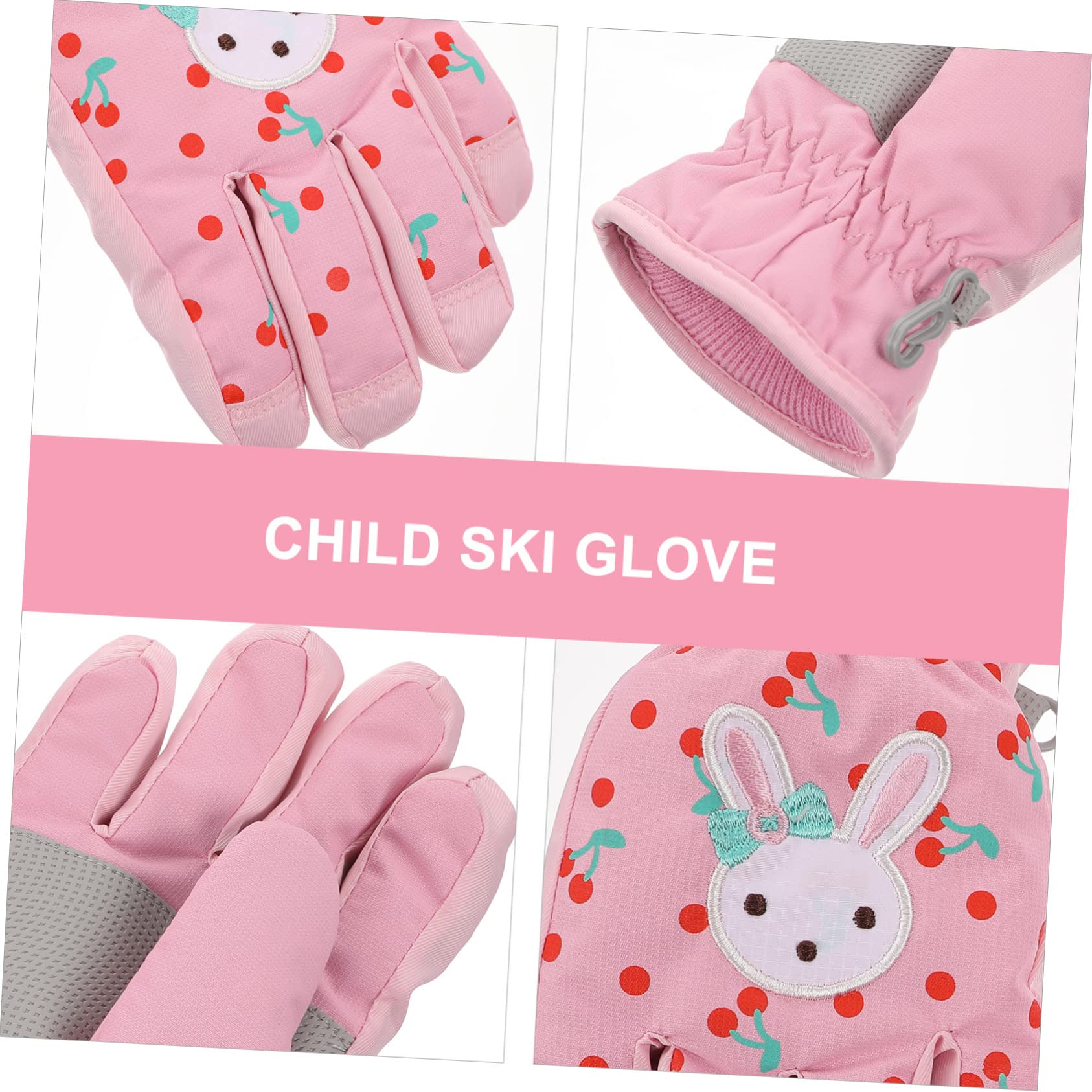 BESPORTBLE 3paare Winterliche Skihandschuhe Für Mädchen wasserdichte Und Winddichte Fäustlinge Mit Verstellbarem Bündchen Für Outdoor-aktivitäten Wie Skifahren Und Schnee Spielen