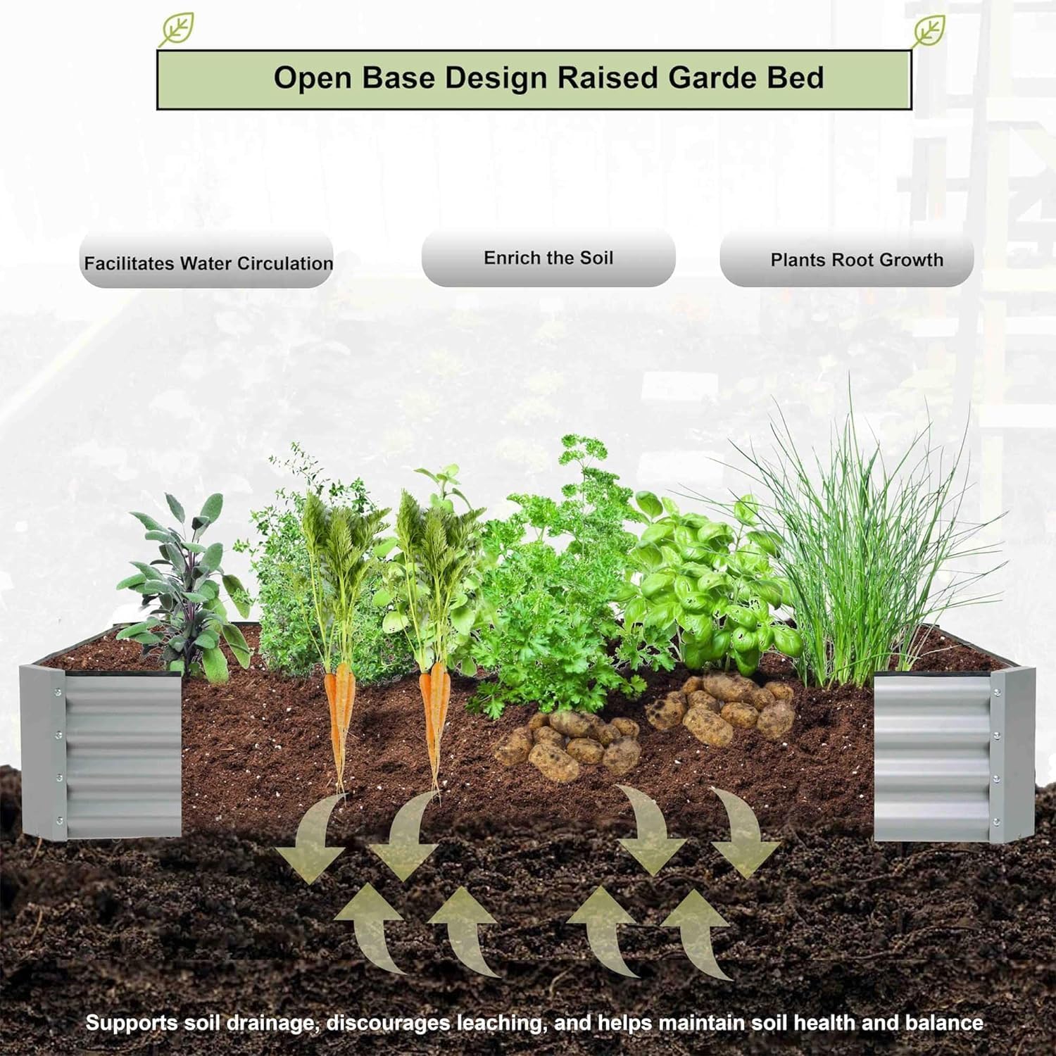 porayhut 6'x3' Raised Garden Bed Pack of 2,Kit Easy Set-up Planter Box for Vegetable Fruit,Metal Galvanized Large Size Raised Bed