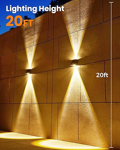 Miniatura 3 de LUHLEE Luces solares de pared para exteriores, aplique de pared mejorado de 2000 mAh IP65, impermeable, luces solares para exteriores para casa,