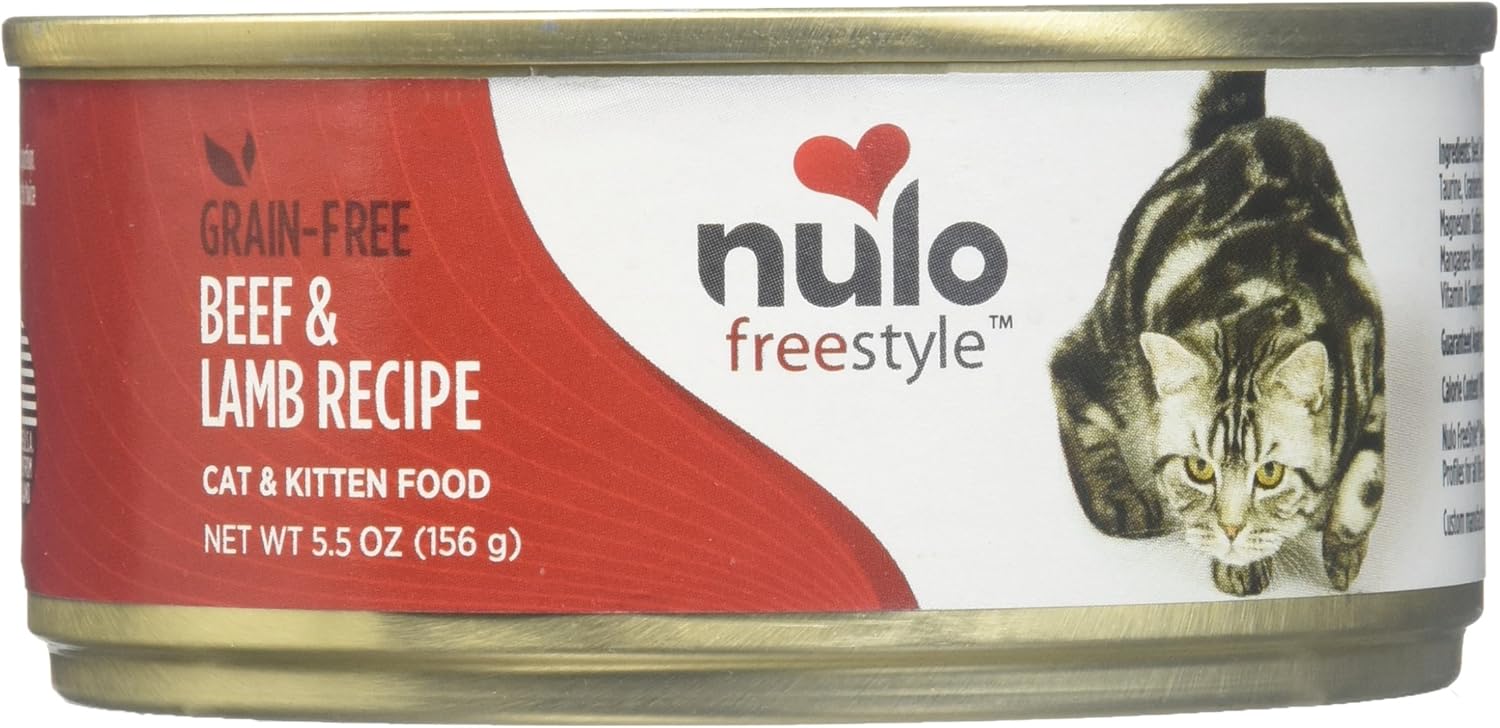 12 pack Nulo Cat Grain-Free Wet Cat Food - Beef & Lamb - 24 X 5.5Oz