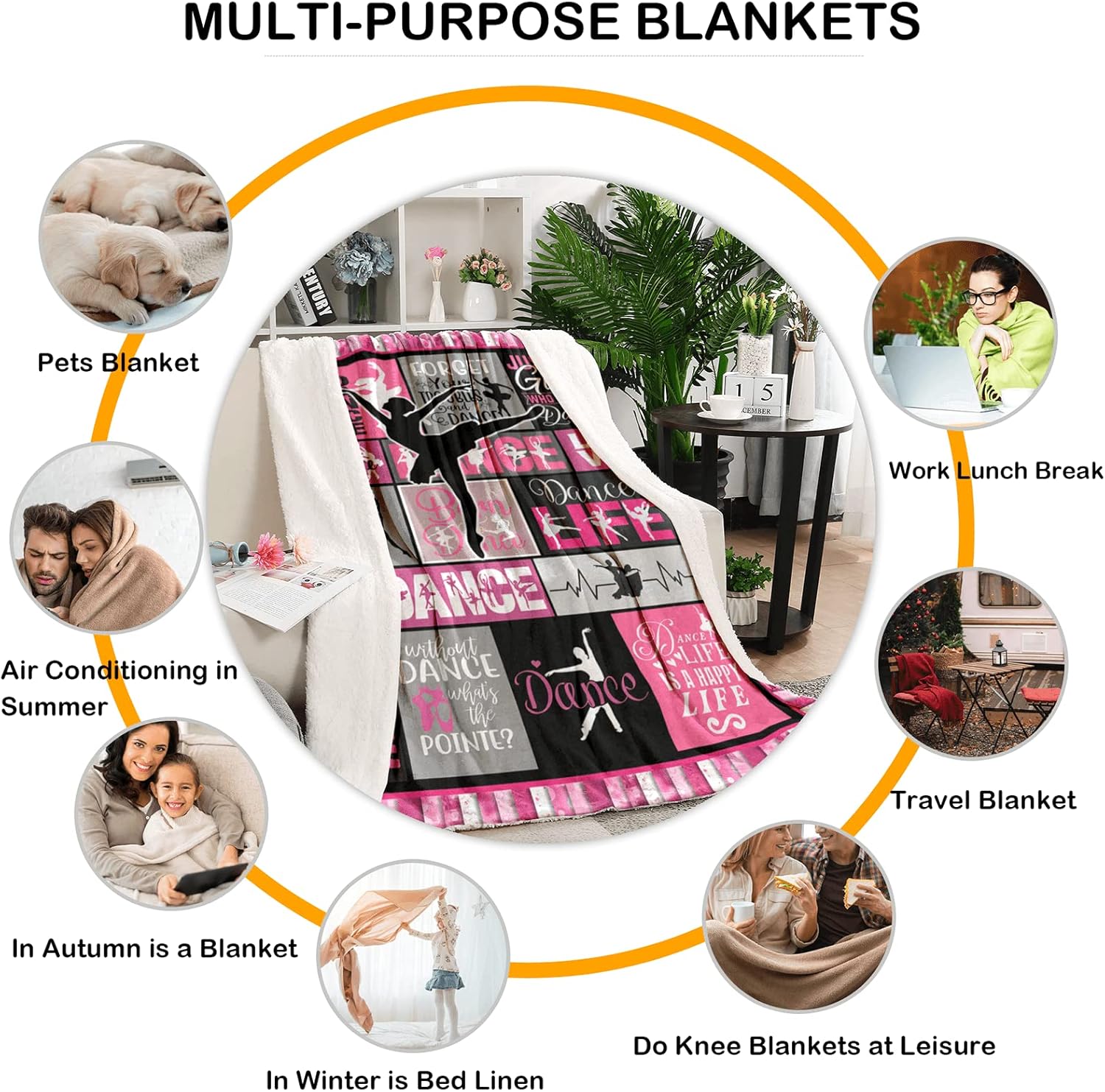 Dance Gifts Blanket for Girls, Soft Cozy Warm Flannel Kids Throw Blanket for Teens, Toddler Baby Blankets and Throws for Couch Bed Daycare Preschool Naptime, 50" x 60" - Image 6