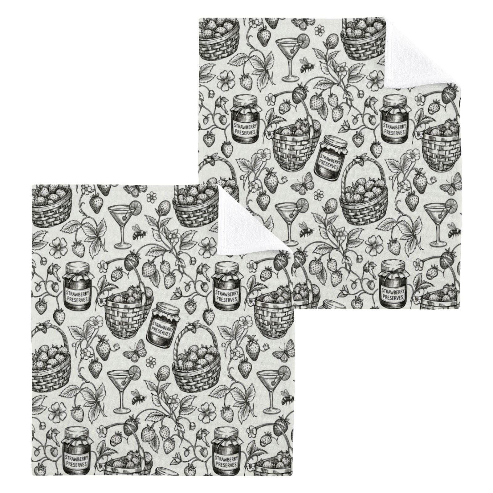 BOESI Strawberry Preserves 12x12in Cotton Washcloth,Face Towel