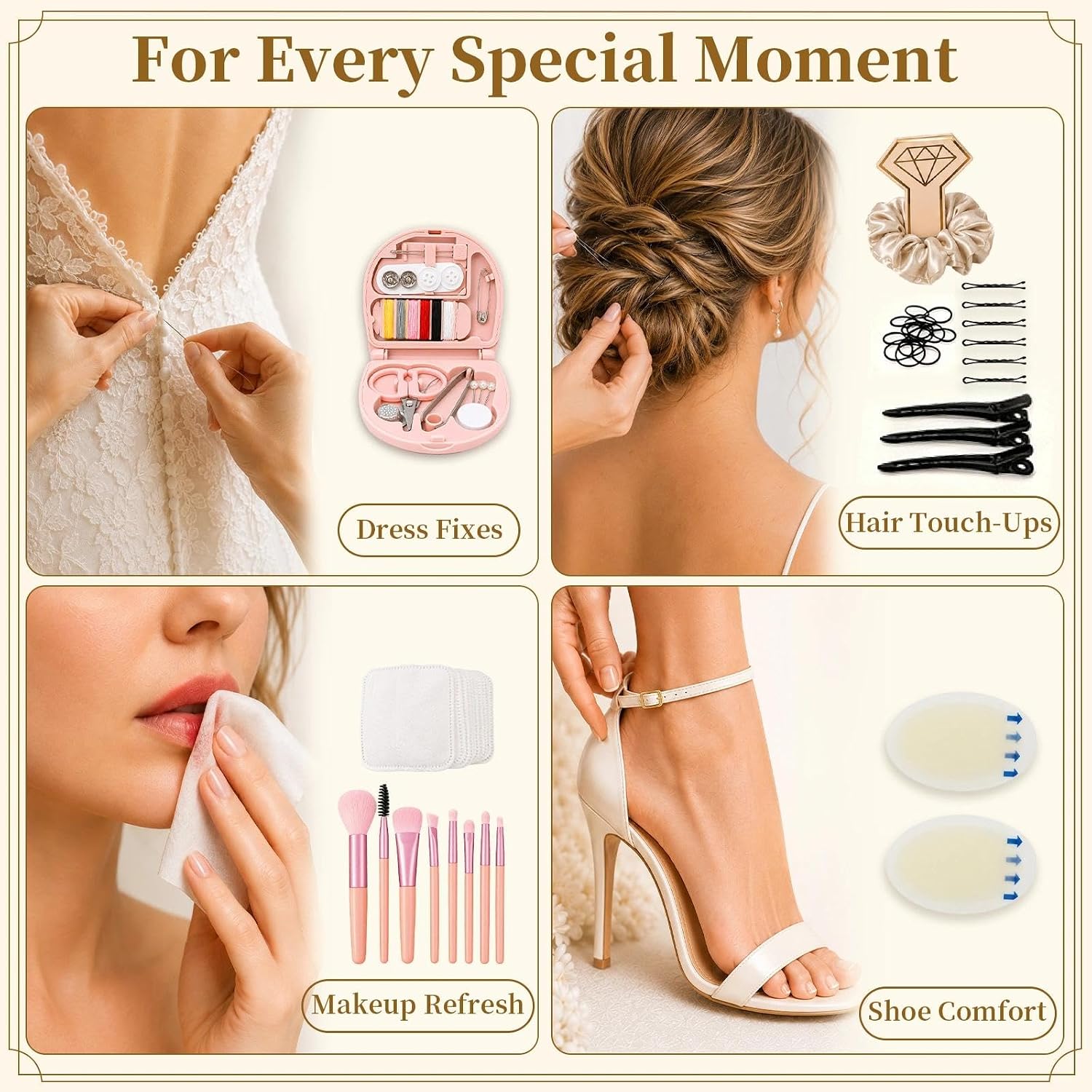 Wedding Emergency Kit for Wedding Day, 30+ Essentials, 100+ Pieces
