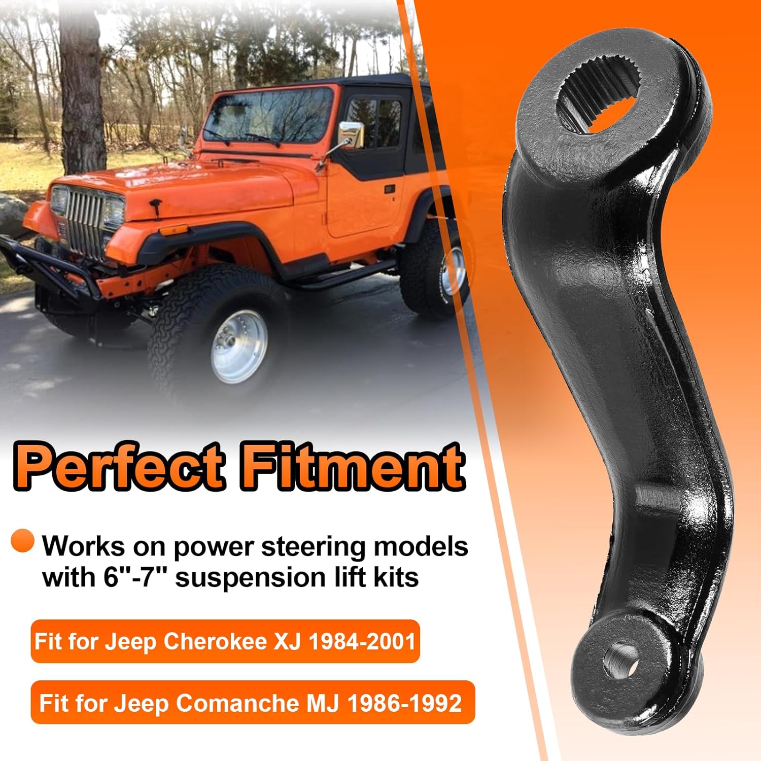 YMT 6610 Drop Pitman Arm Fits for Jeep Cherokee XJ 1984-2001,for Jeep Comanche MJ 1986-1992, Pitman Arm Power for 6"-7" Suspension Lift Kits