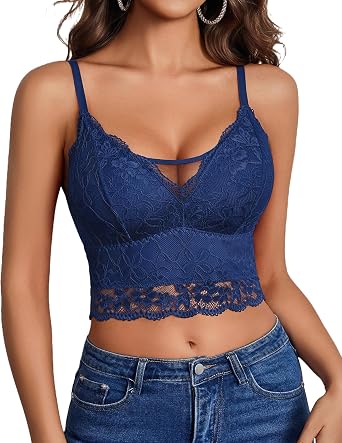 Avidlove Lace Bralettes for Women V Neck Camisole Tops Spaghetti Strap Tank Top Crop Cami Going Out