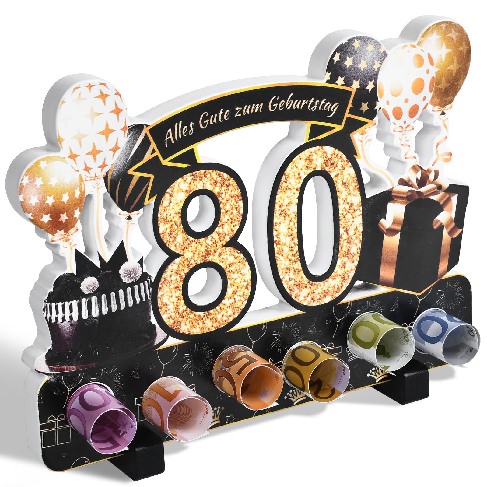Geldgeschenke Verpackung zum 80 Geburtstag Mann Frau Geldgeschenke, 80. Geburtstag Mann Frau Aus Holz Deko, für Geburtstag Geschenk, Tischdeko Geburtstag Verwendet Werden