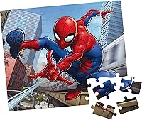 Vista 5 de Marvel Spiderman - Rompecabezas de 48 piezas en lata, rojo, azul, blanco