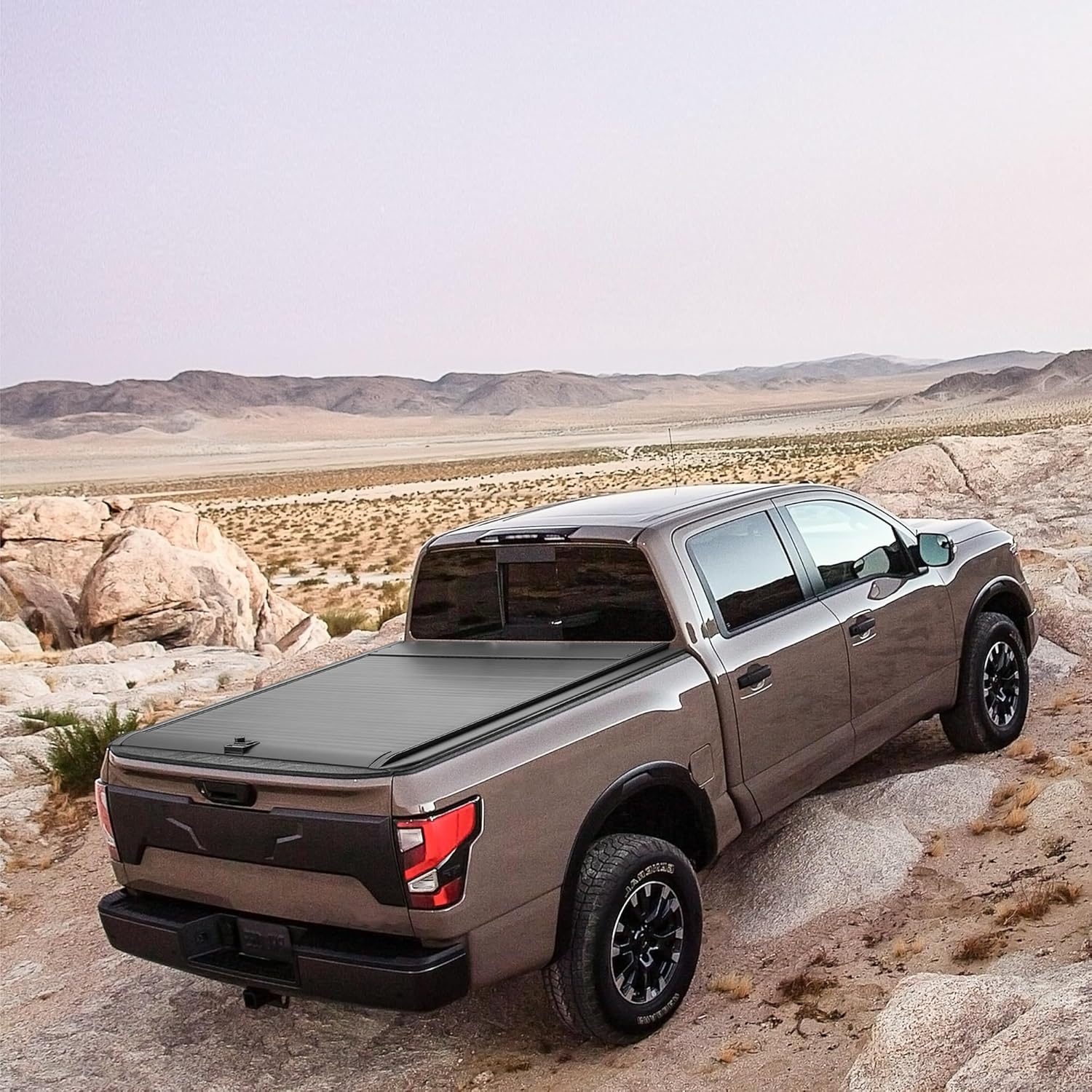 Retractable Truck Bed Tonneau Cover Compatible with 2017 2018 2019 2020 2021 2022 2023 2024 Nissan Titan (5.6' /67") Hard Truck Bed Cover Password Lock