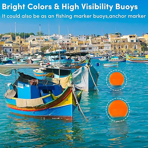 Miniatura 69 de Boya de 10/12/15 pulgadas, boya de anclaje, flotador, guardabarros redondos de barco, boyas inflables de vinilo, boyas de barco